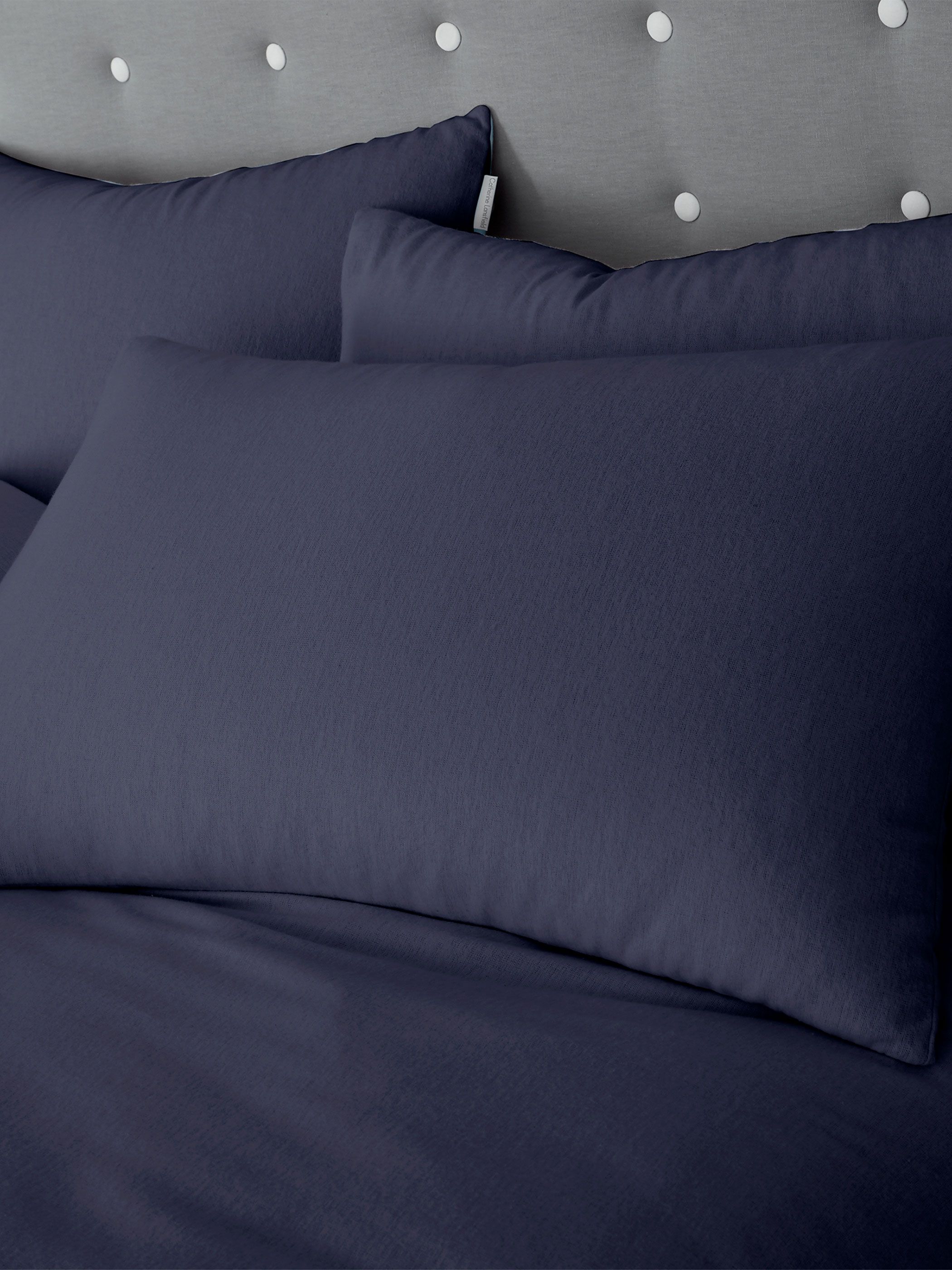 Catherine Lansfield 'Brushed Cotton' Pillowcase Pair in Navy