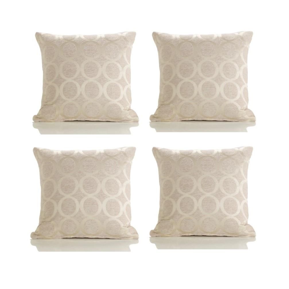 Luxury Living Luxury Chenille Cushion set of 4 in Cream