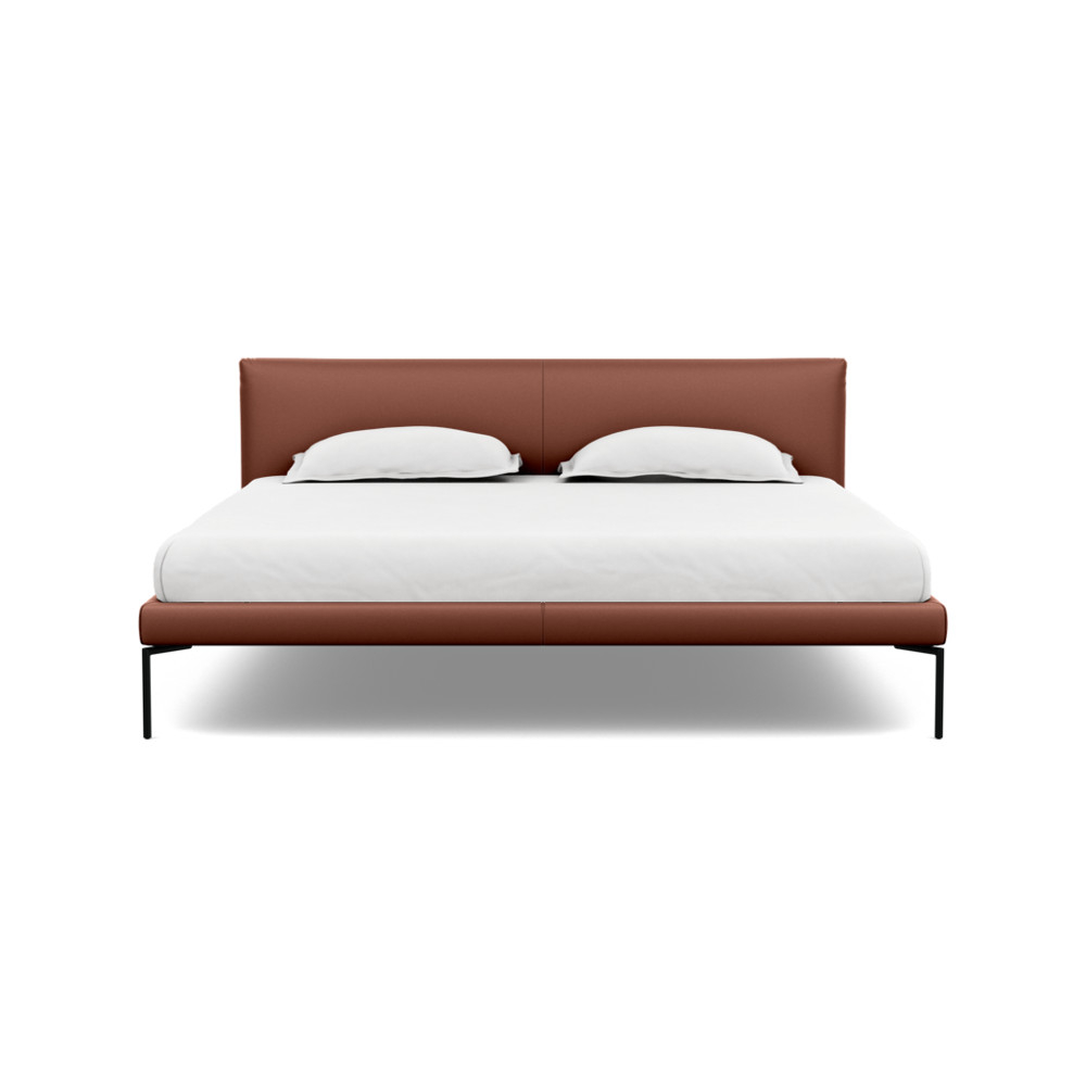Heal's Matera Bedstead Super King Leather Grain Dark Brown 068