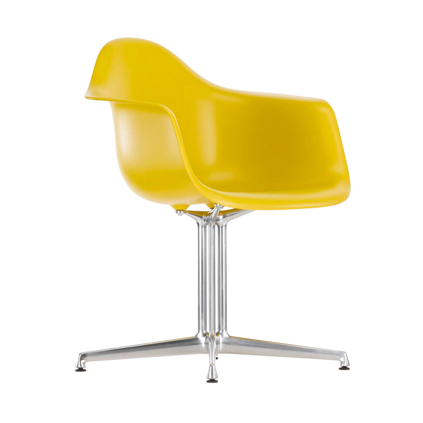 Vitra Eames PACC Armchair New Height Mustard Alumimium Base Hard Floor