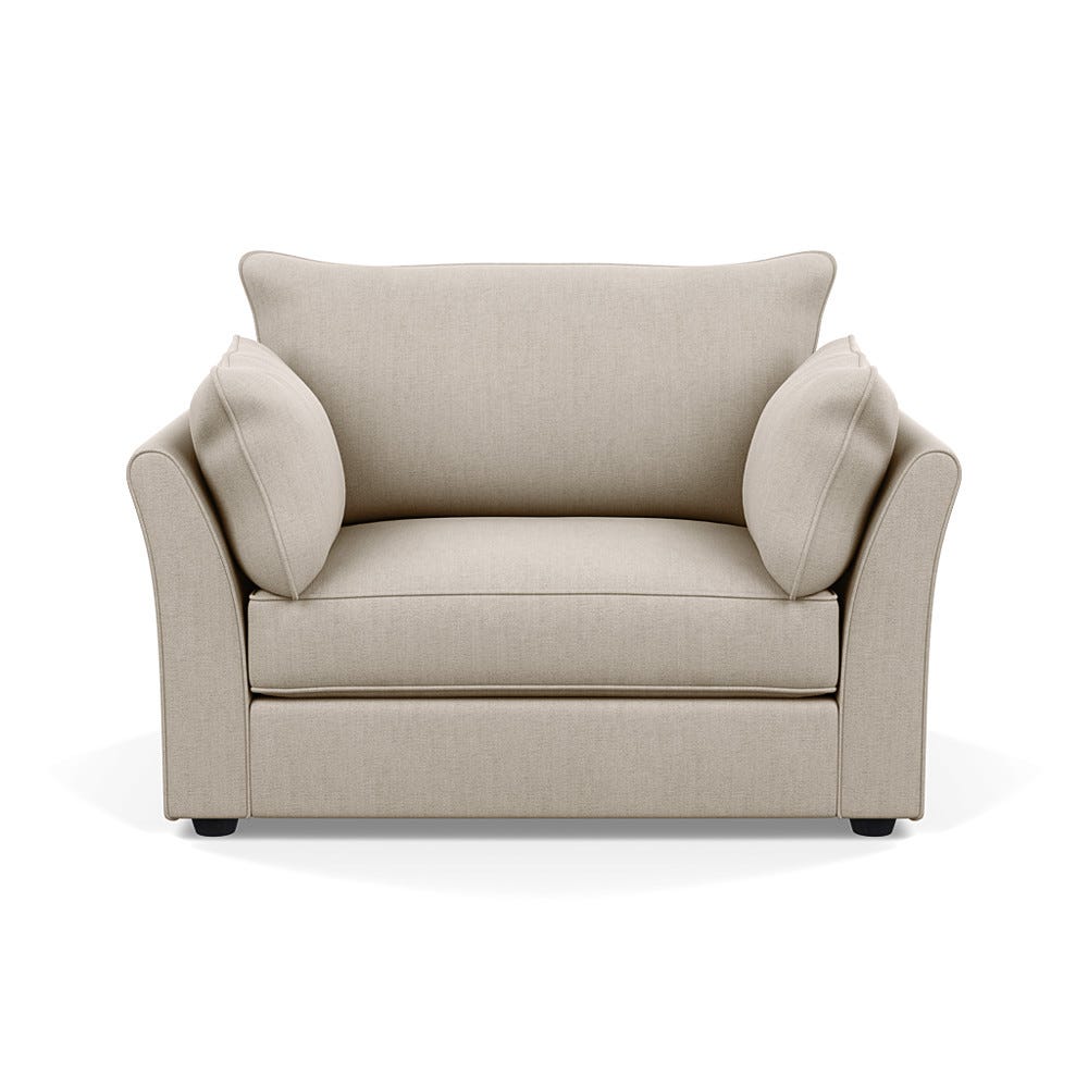 Heal's Tailor Loveseat Broad Weave Putty Black Beech Feet