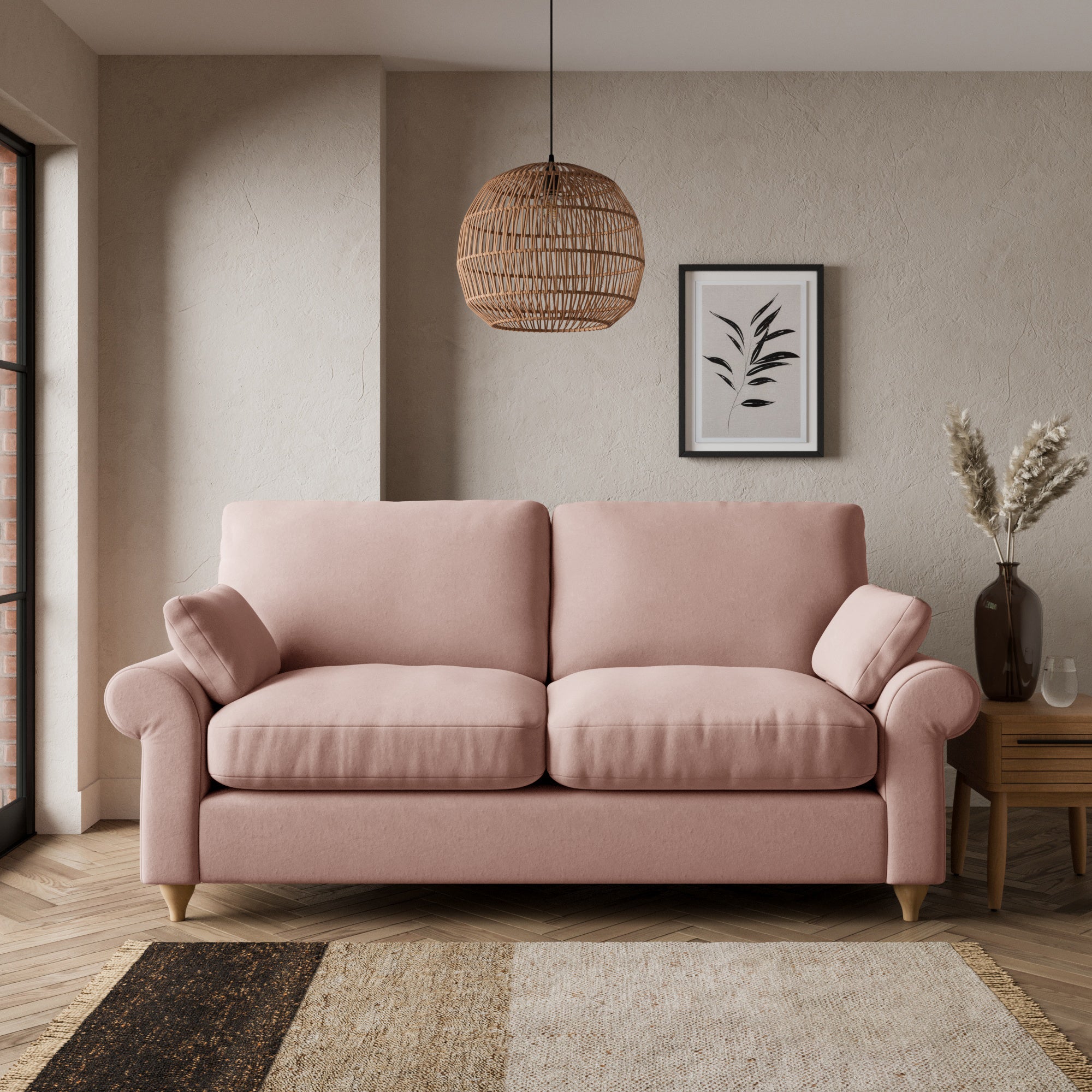Salisbury Luxury Velvet 2 Seater Sofa Bed Pink