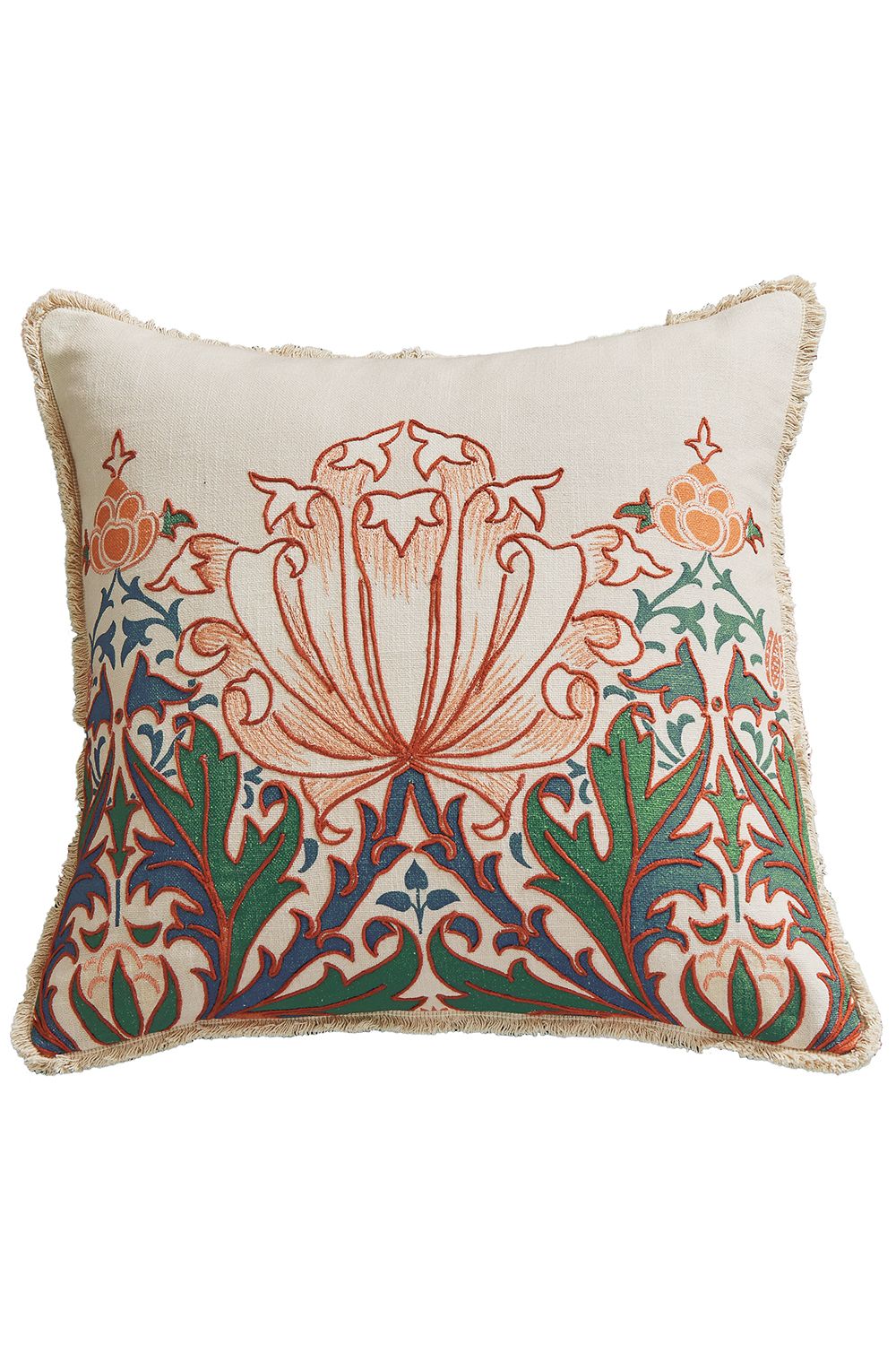Morris & Co 'Helena' Cotton Cushion in Teal