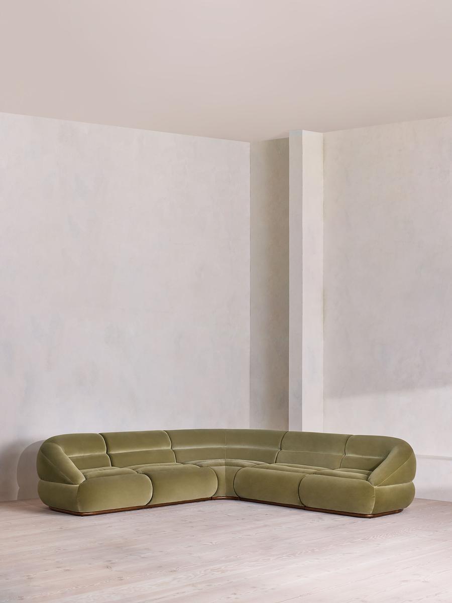 Edison Modular Sofa, Corner Sofa, Velvet, Lichen