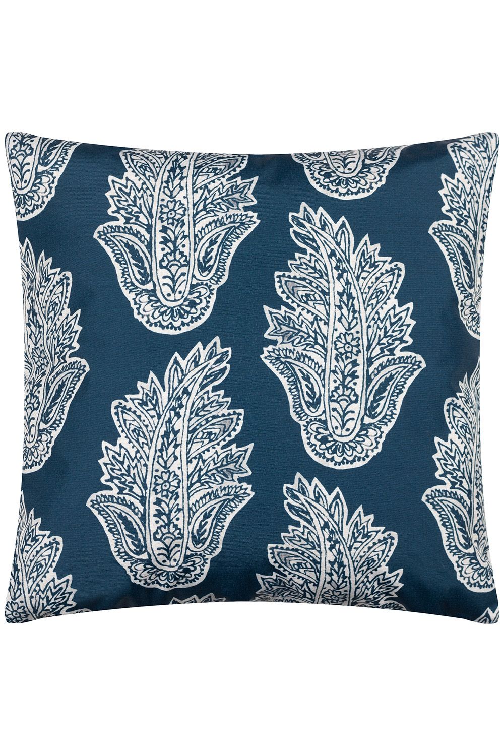 Paoletti Kalindi Paisley Water & UV Resistant Reversible Outdoor Cushion in Navy