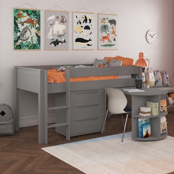 Classic Midsleeper With Pull Out Desk And 3 Drawer Chest