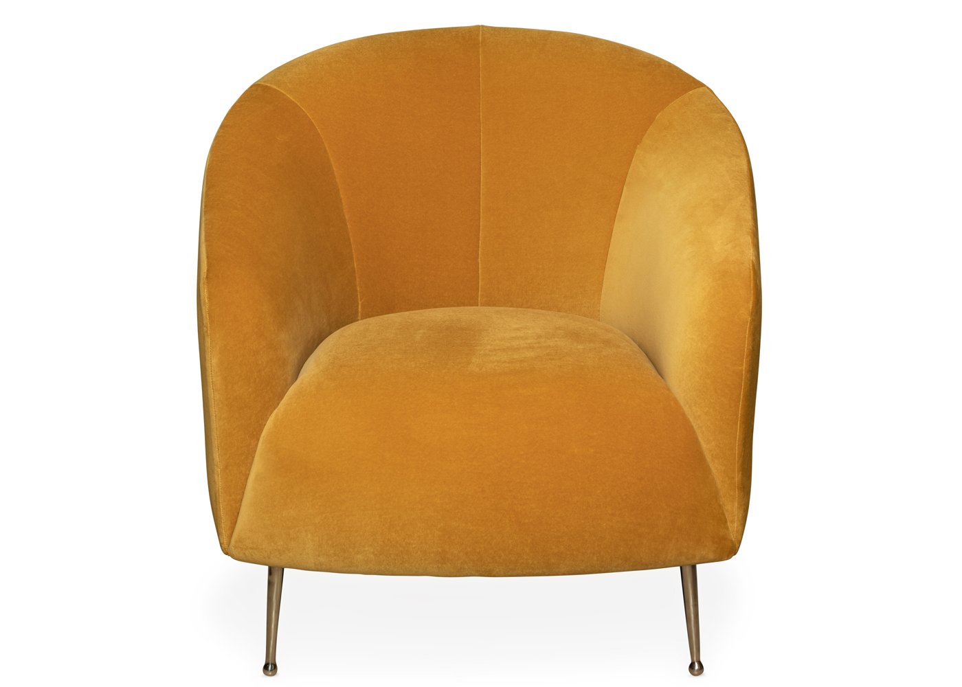 Heal's Bloomsbury Chair Brushed Cotton Cadet Brass Feet