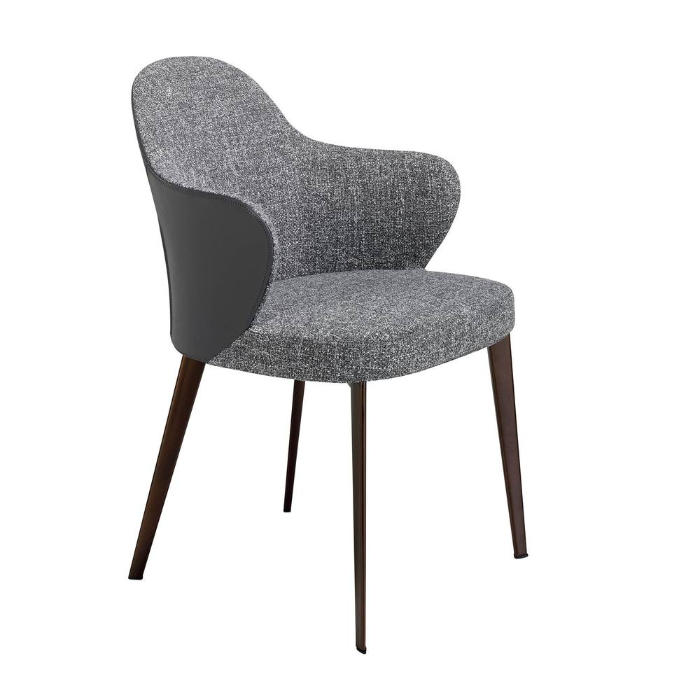Angel Cerda Model Dark Grey Fabric & Leatherette Dining Chair