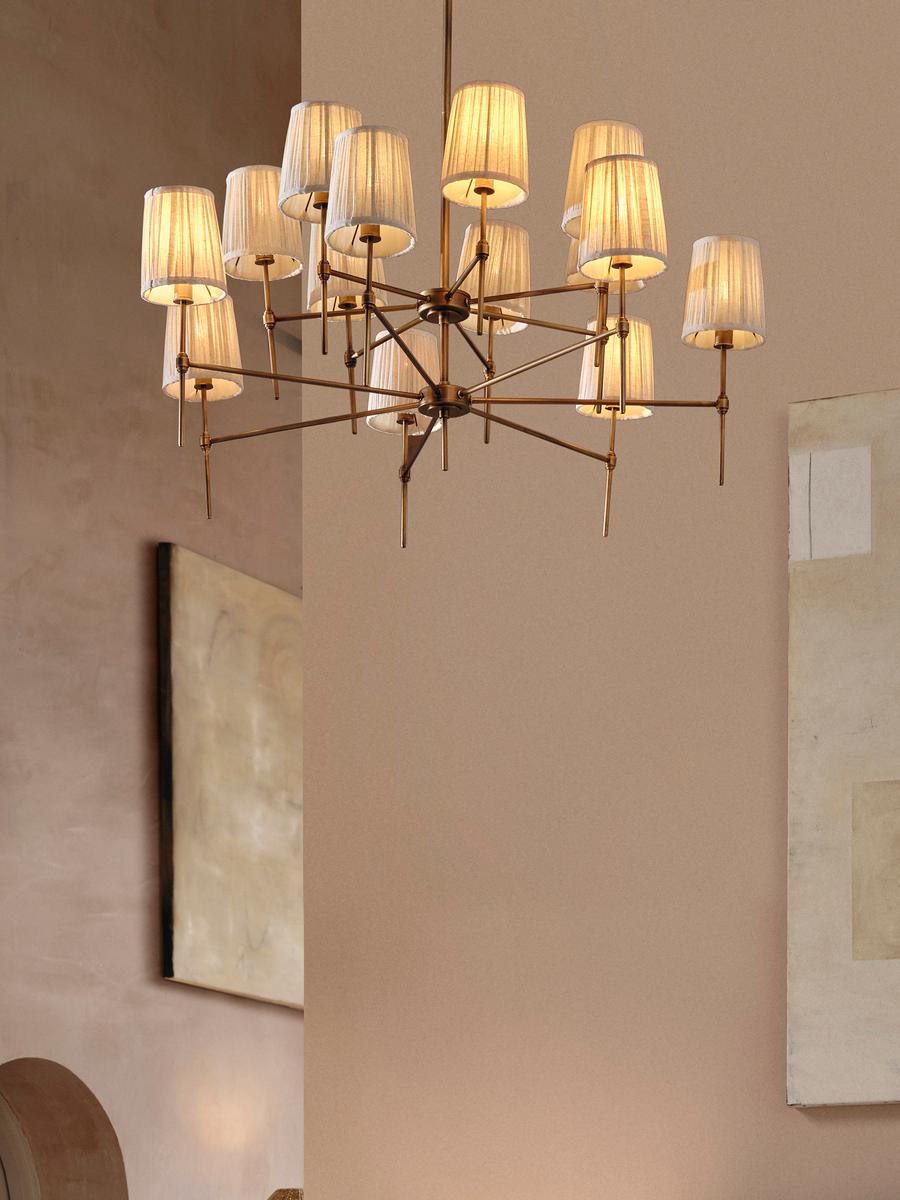 Isobella Chandelier, Antiqued Brass, Large