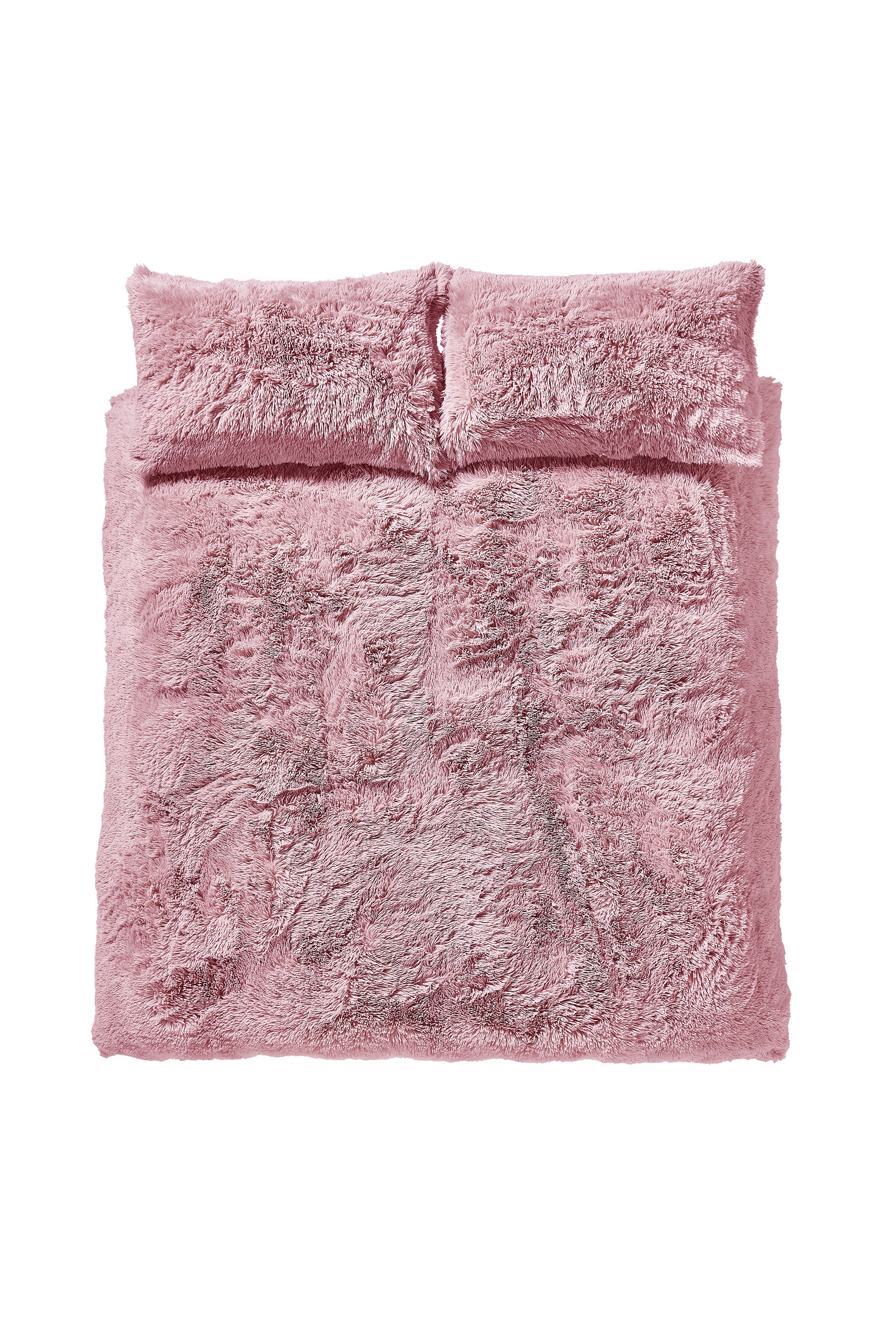 Catherine Lansfield 'Cuddly' Faux Fur Duvet Set in Pink 5