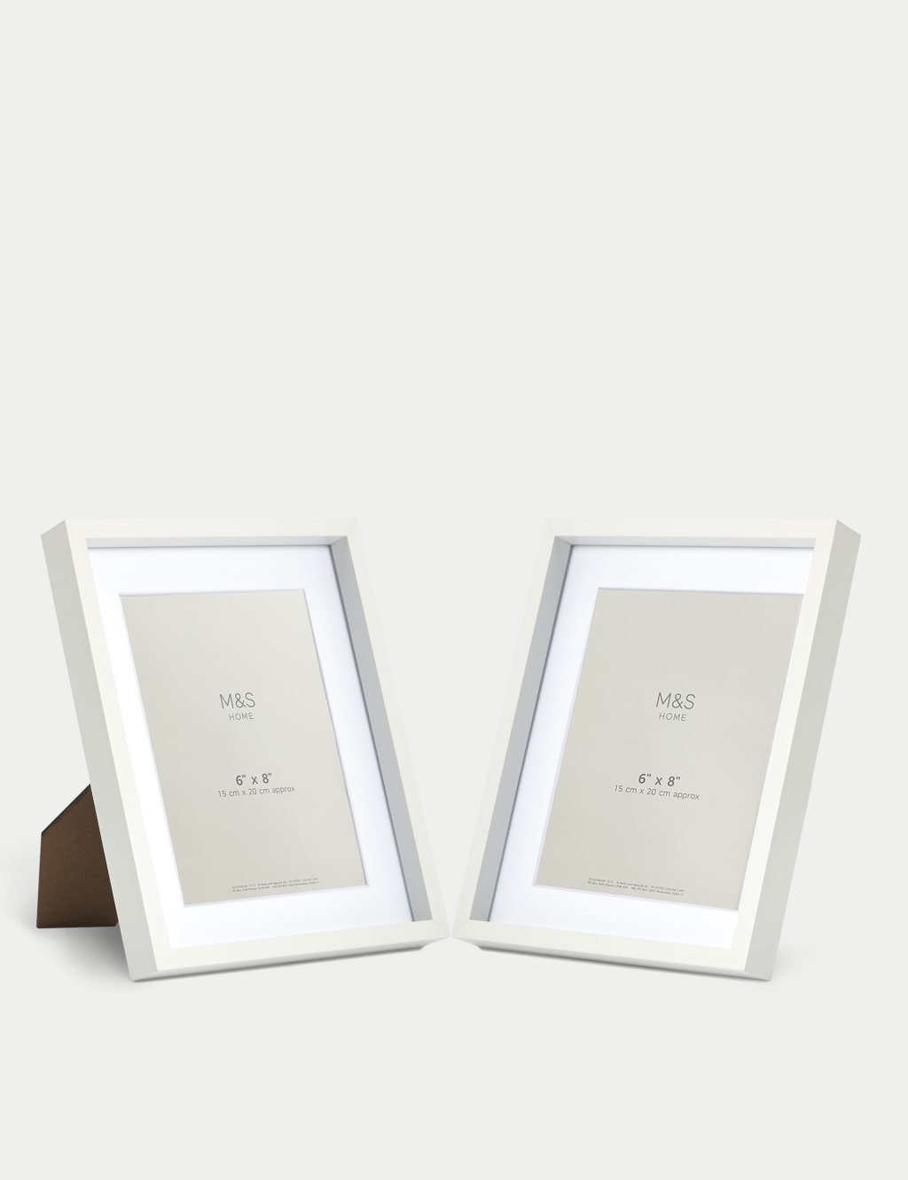 M&S Set of 2 Photo Frames 6x8 Inch White