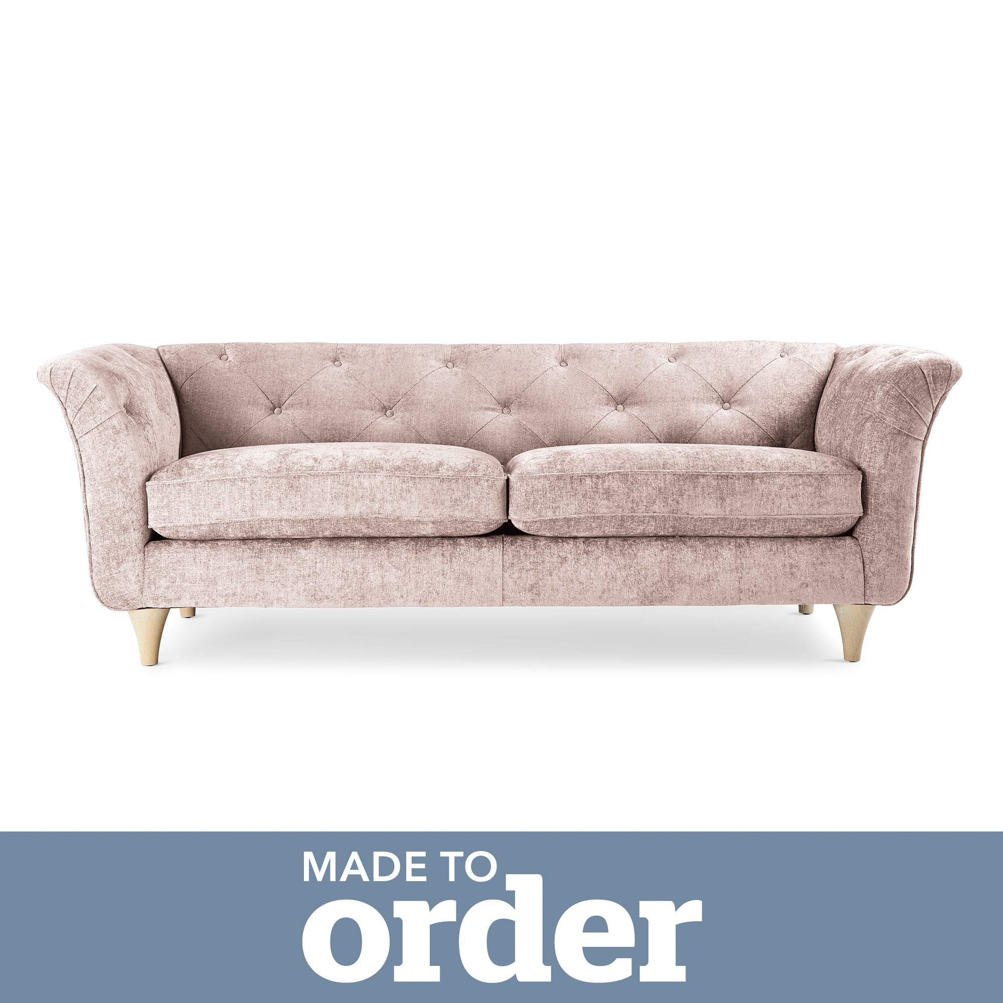 Jaipur 3 Seater Sofa Luxury Chenille Premium Chenille Rosewood