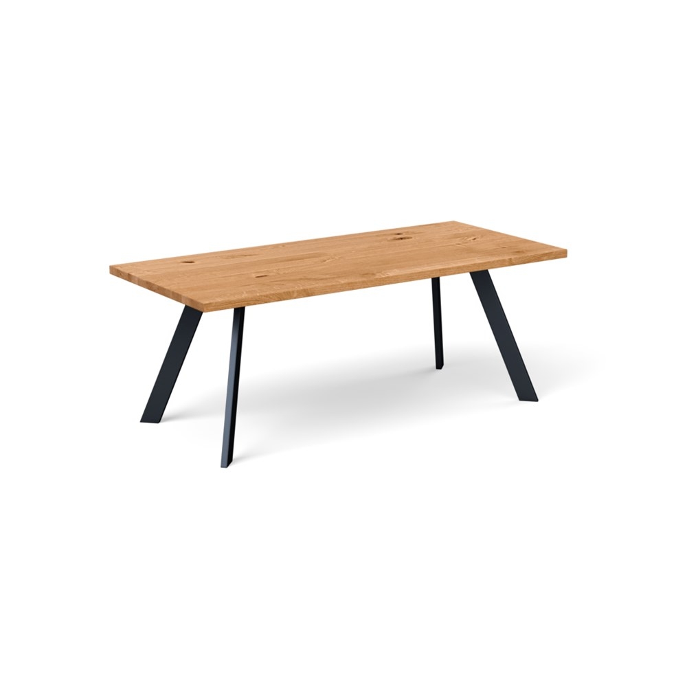 Heal's Madrid Table 280x100cm Natural Oak Straight Edge Filled