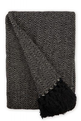 New Edge Blinds Hartley Collection Cotton Throw in Black
