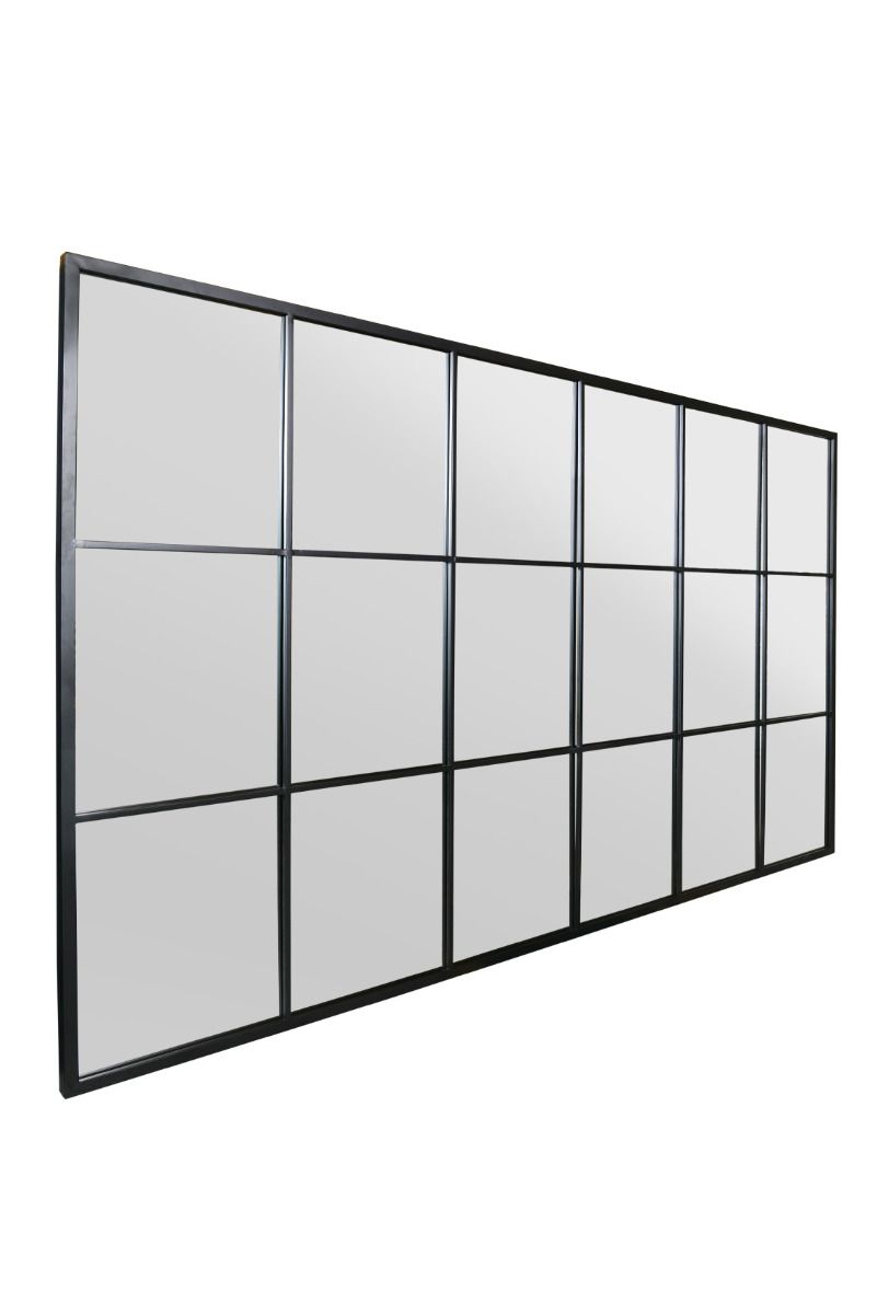 MirrorOutlet Black Modern Window Garden Wall Mirror 79" X 47" (200CM X 120CM) 5