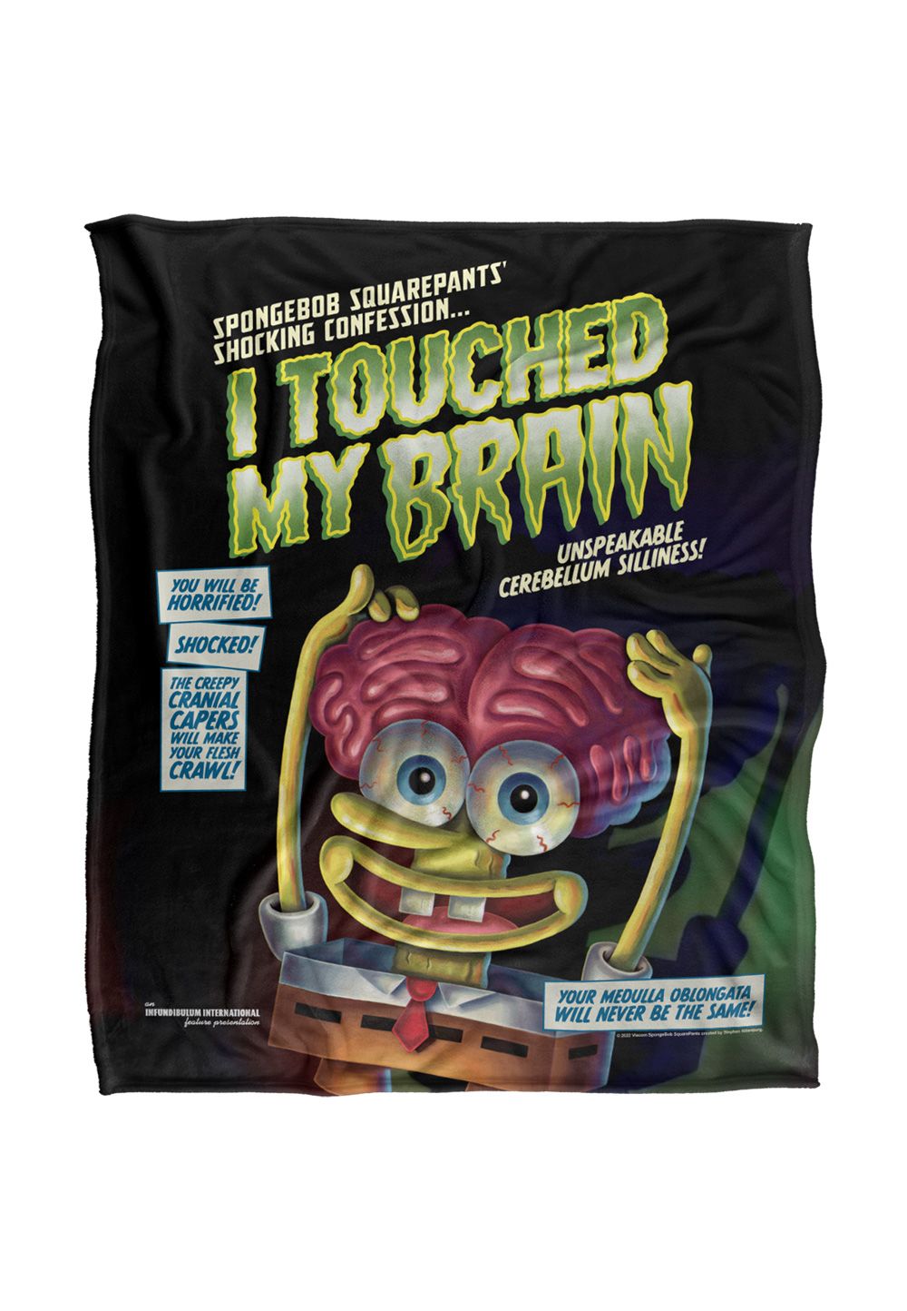 Spongebob Touched My Brain Silky Touch Super Soft Throw Blanket 152 X 127 cm in White