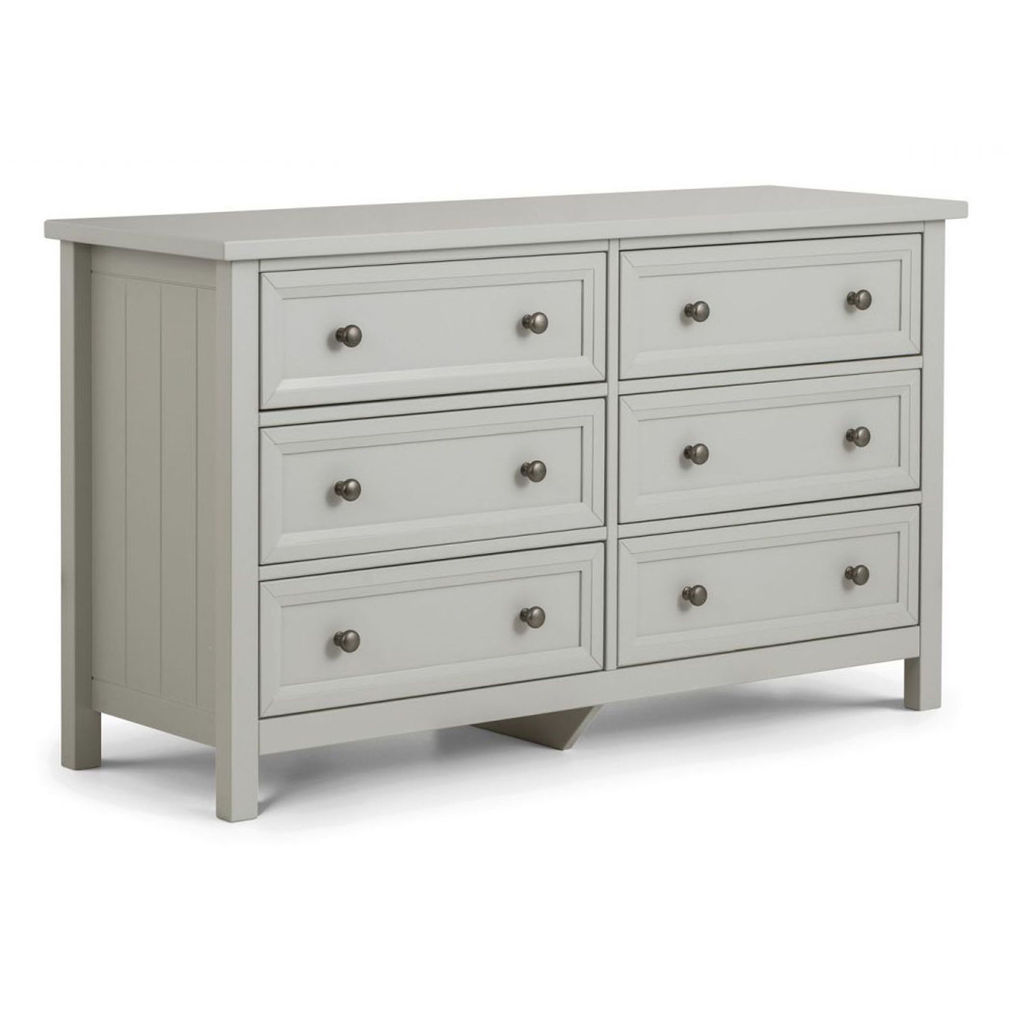 Maine 6 Drawer Wide Chest Grey