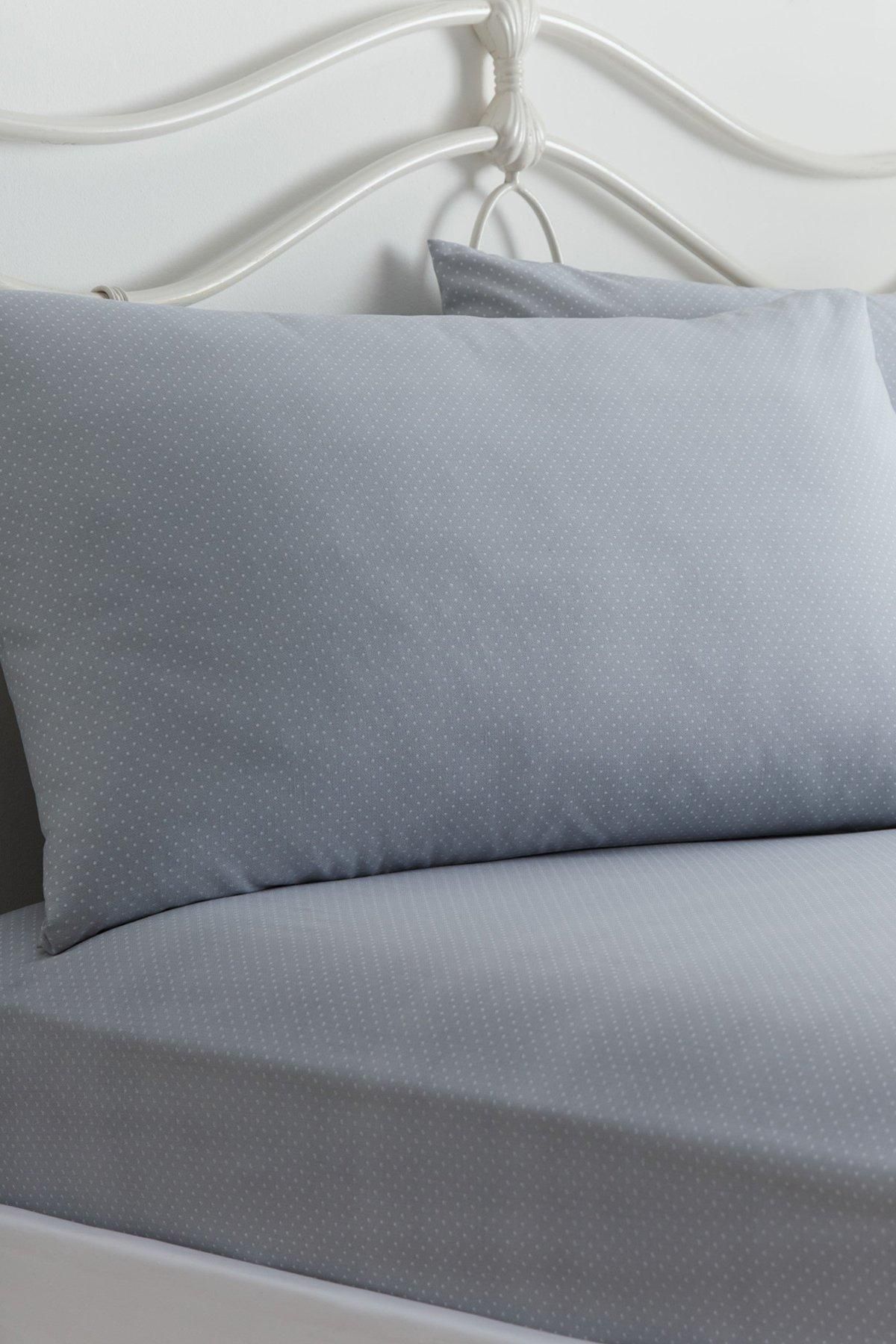 Dreams & Drapes 'Kristen' Soft Touch 28cm Fitted Bed Sheet Set in Grey | Size: Super King