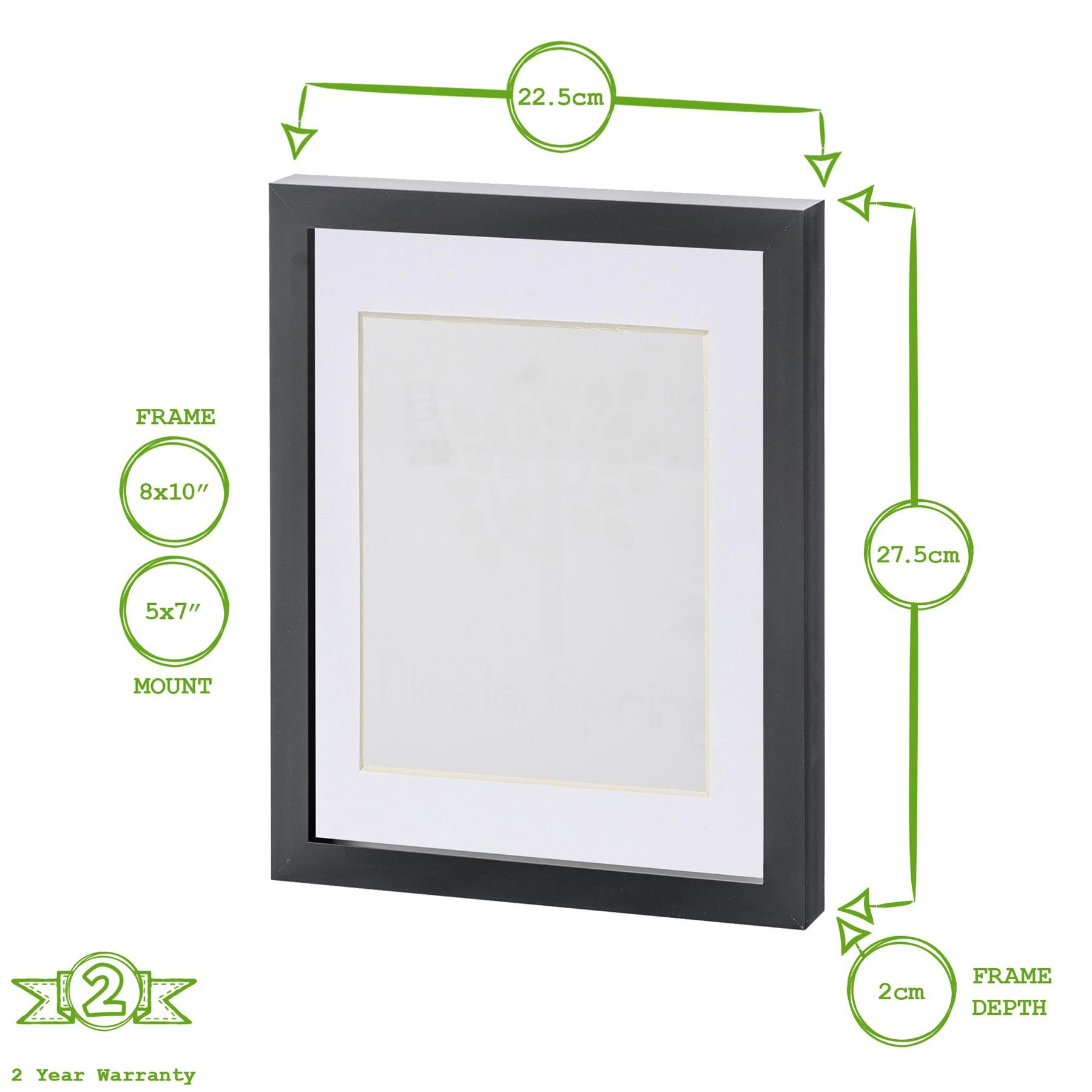 Nicola Spring Photo Frame with 5" x 7" Mount - 8" x 10" - Grey Mount in White 3