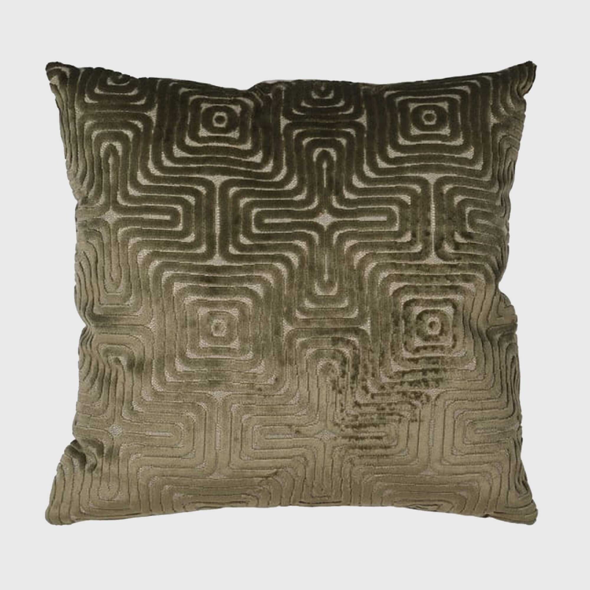 ENTANGLED OLIVE CUSHION, Square, Green Polyester | Barker & Stonehouse