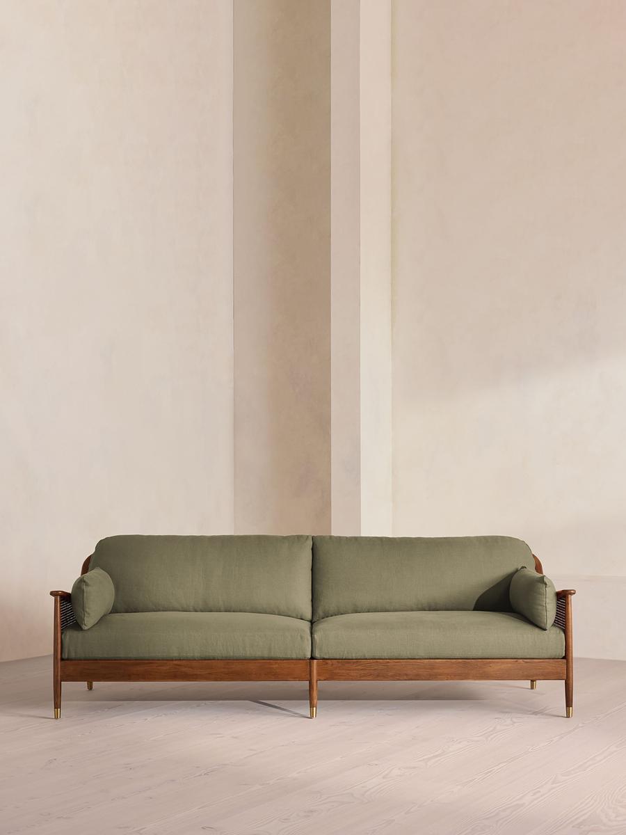 Atlanta Four Seater Sofa, Linen, Sage