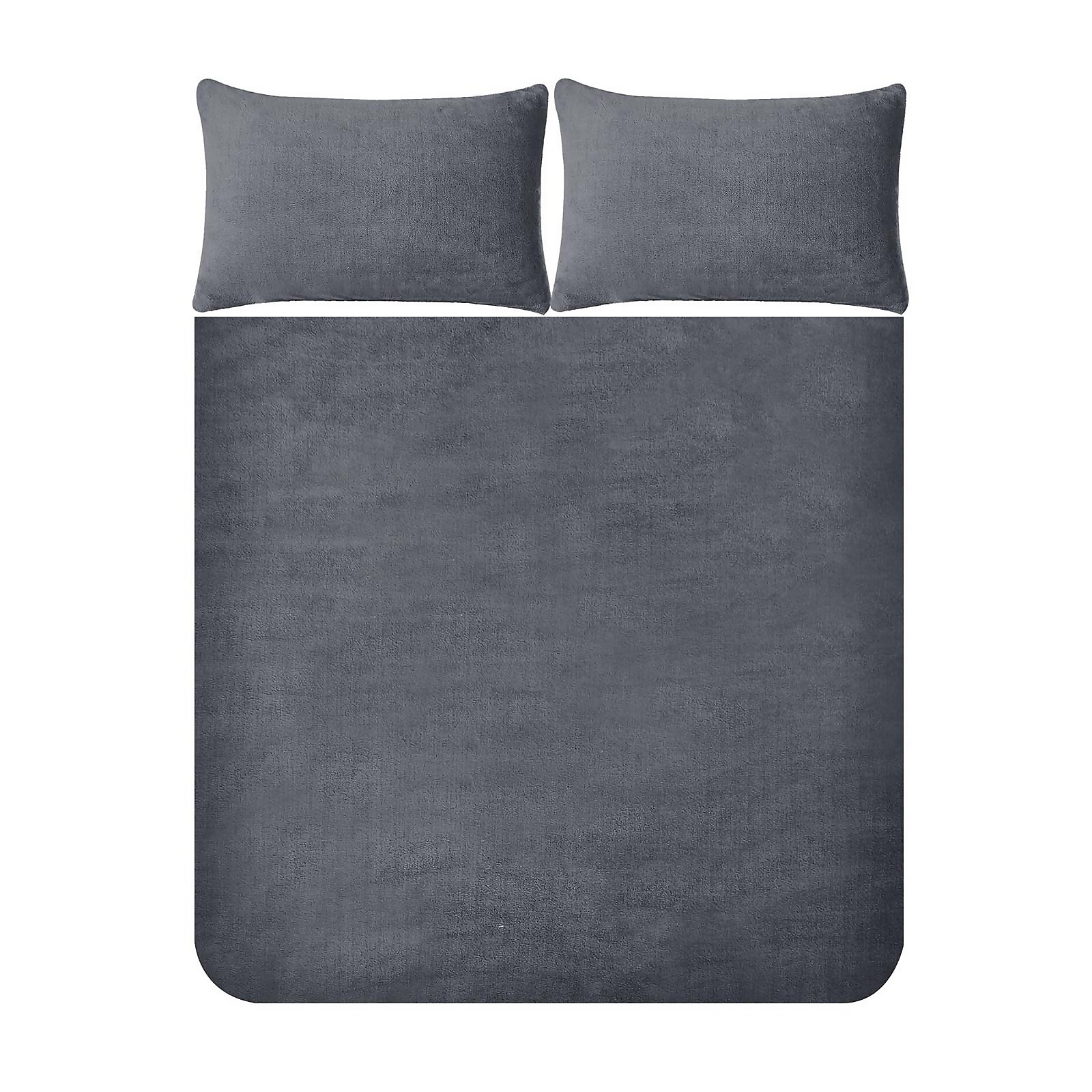 Snuggle Fleece Bedding Set - Charcoal - King