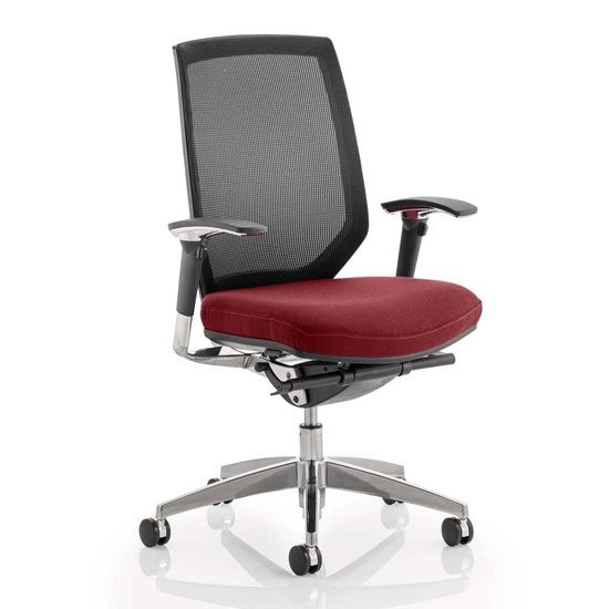 Midas Black Back Office Chair With Ginseng Chilli Seat