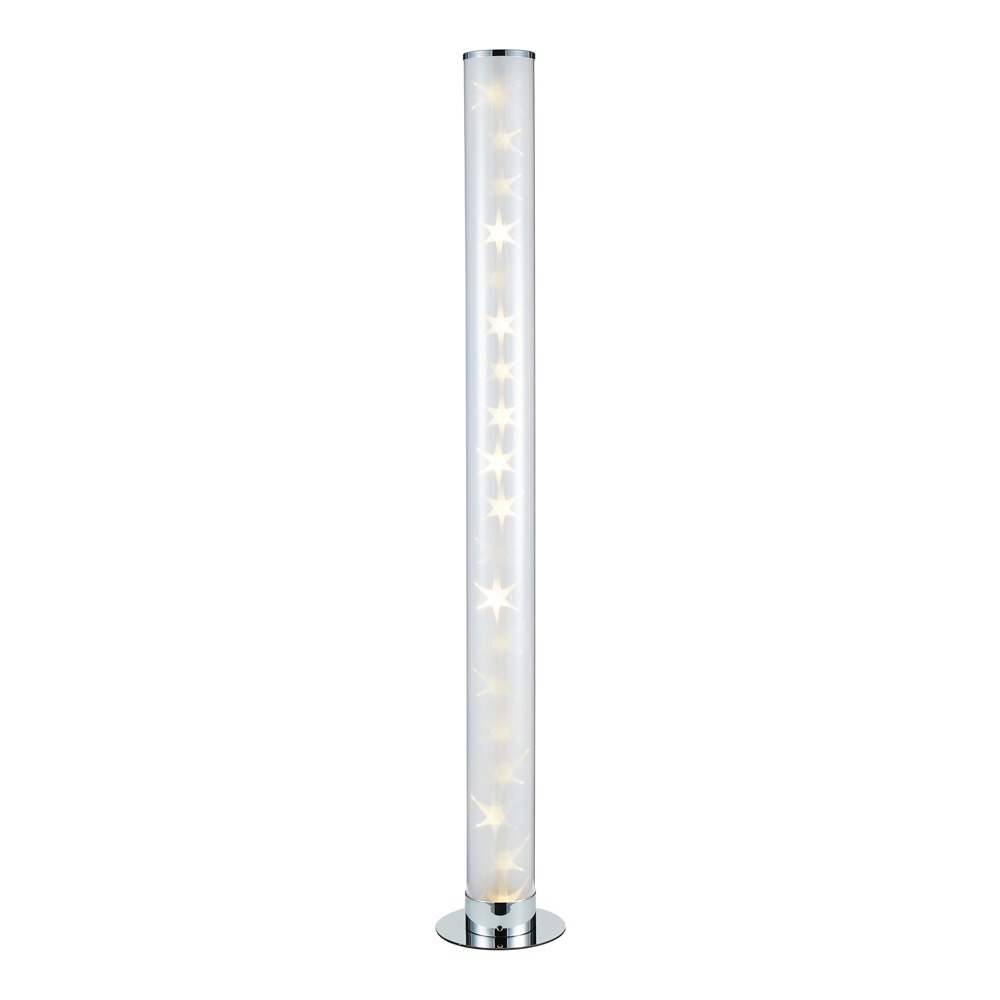 Glow Galaxy Colour Changing LED Cylinder Floor Lamp, Chrome