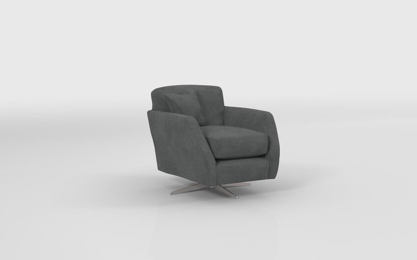 Grey Fabric Edale Swivel Chair