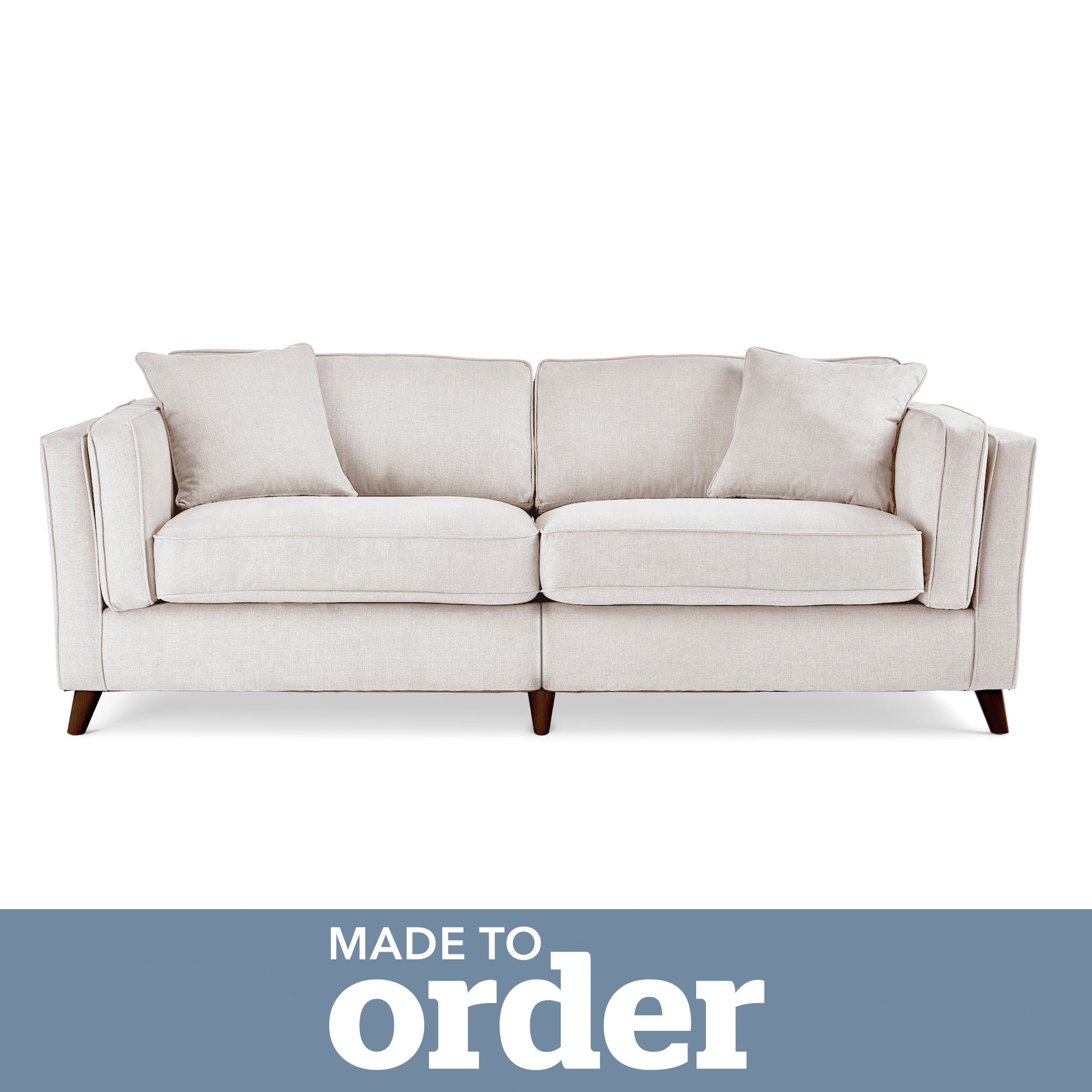 Arabella 4 Seater Sofa Brushed Plain Fabric White