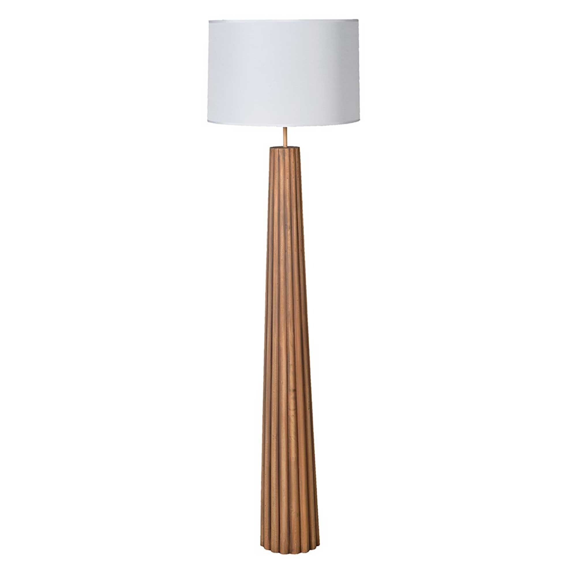 Fluted Wood Floor Lamp, Neutral | Barker & Stonehouse