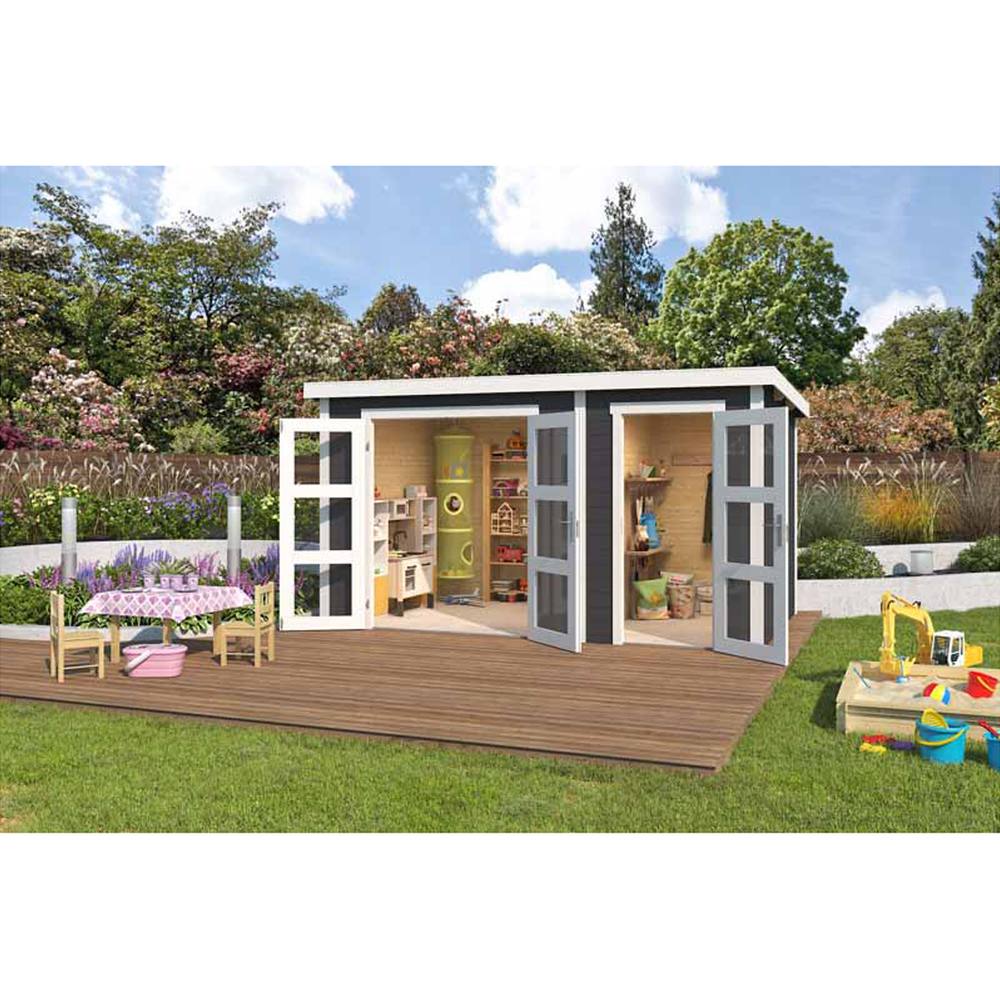 Lasita Maja Ltd Zambezi XL-Log Cabin, Garden Room, Home Office - L400xW259.7xH210.9 cm in Light Tan 4