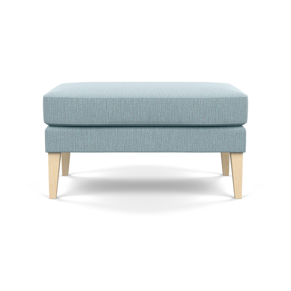 Heal's Richmond Ottoman Smart Linen Mix Duck Egg Natural Ash Feet