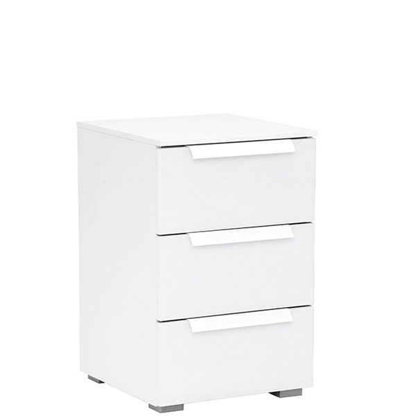 Atlanta 3 Drawer Bedside  Crystal White and Alpine White