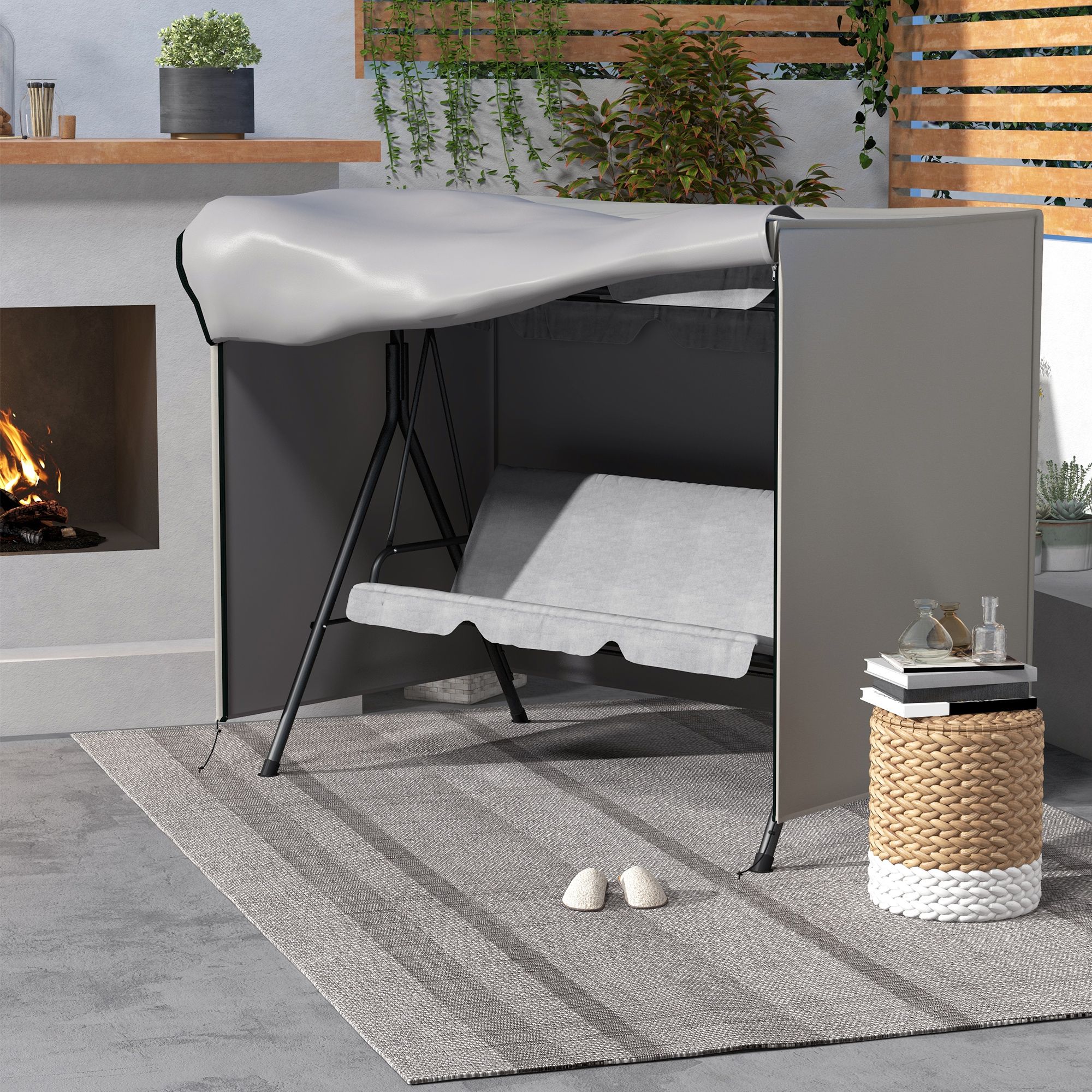 OUTSUNNY Garden Furniture Protector Patio Swing Chair Cover in Light Grey