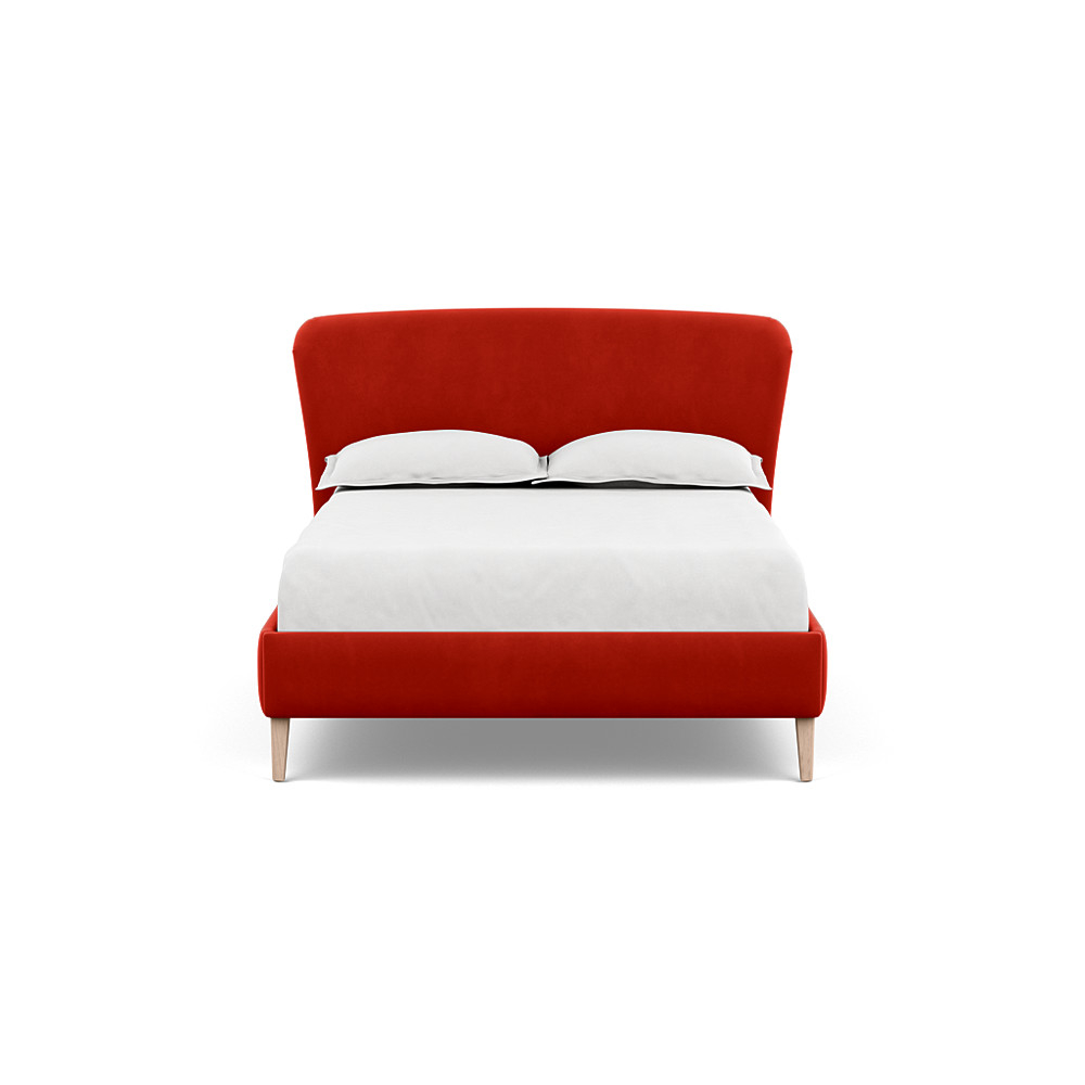 Heal's Darcey Bed Double Varese Velvet Terracotta Natural Feet