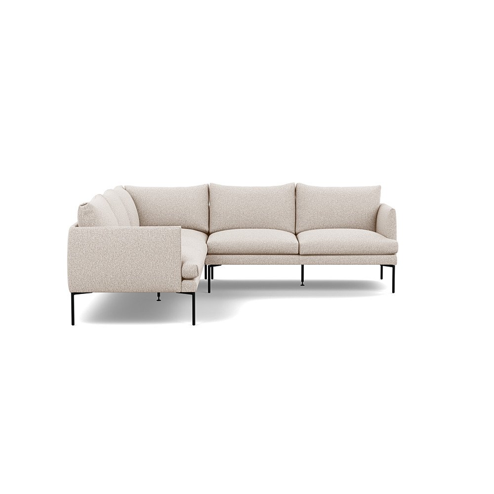 Heal's Matera Large Corner Sofa Loop Boucle Taupe Black Feet