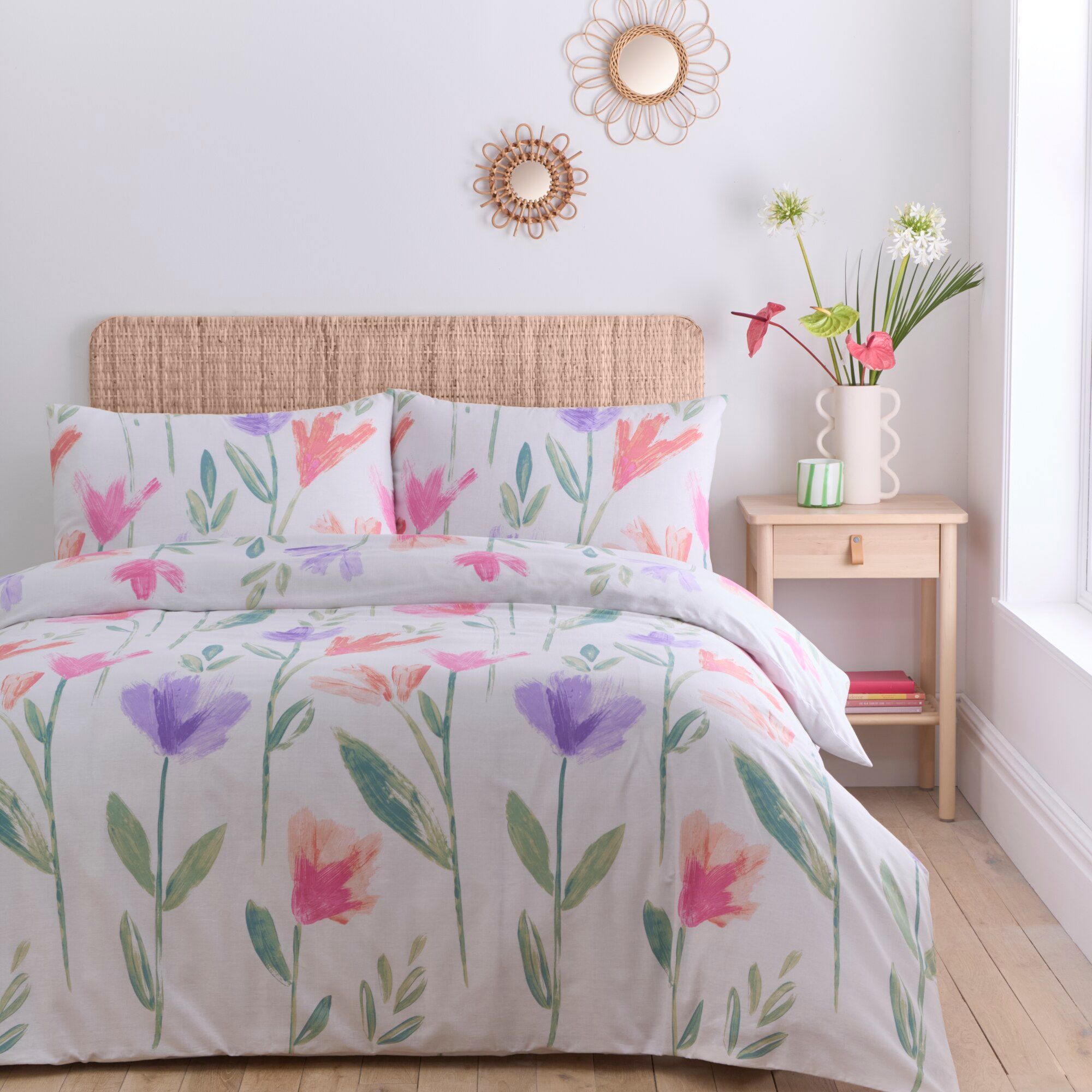 Portfolio Home Charlotte Floral Duvet Cover Quilt Set with Pillowcase