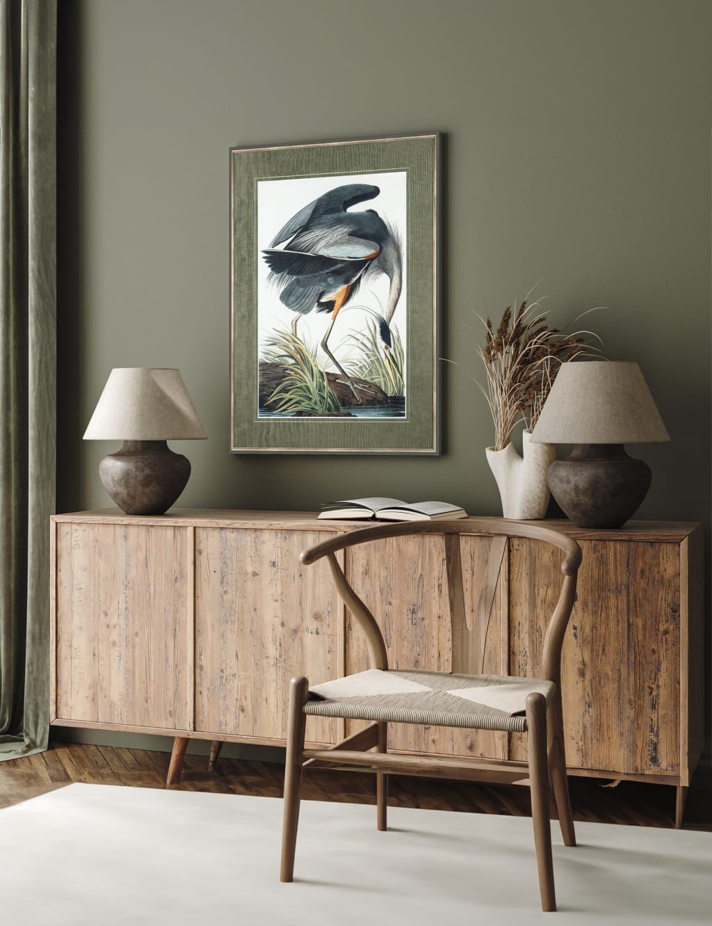 Gallery Direct Vintage Blue Heron Framed Art Blue