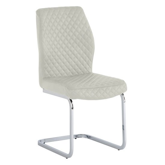 Capri PU Leather Dining Chair In Stone