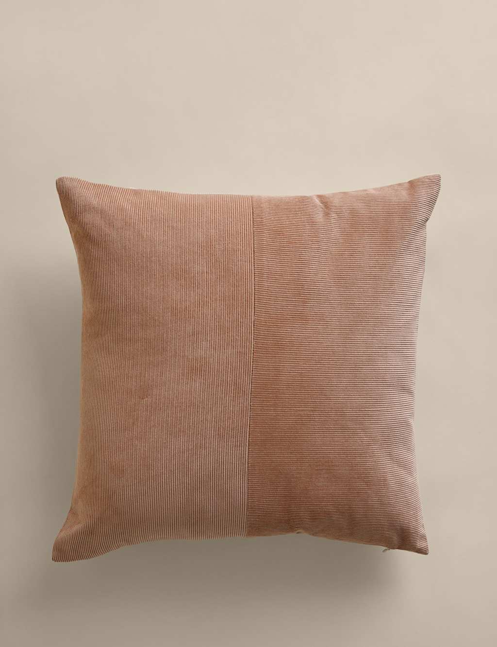 M&S Pure Cotton Washed Cord Cushion Brown