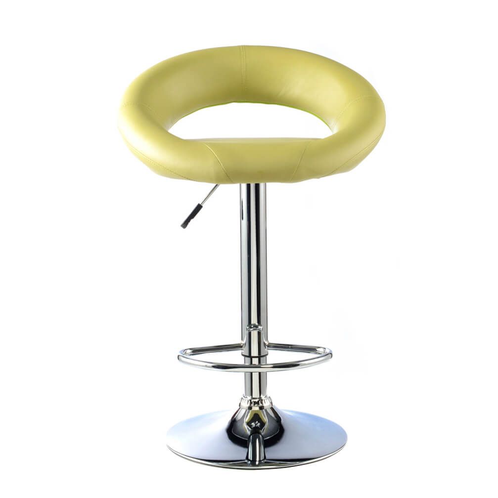 netfurniture Furrai Bar Stool PU Chrome & Lime (2s) in Black