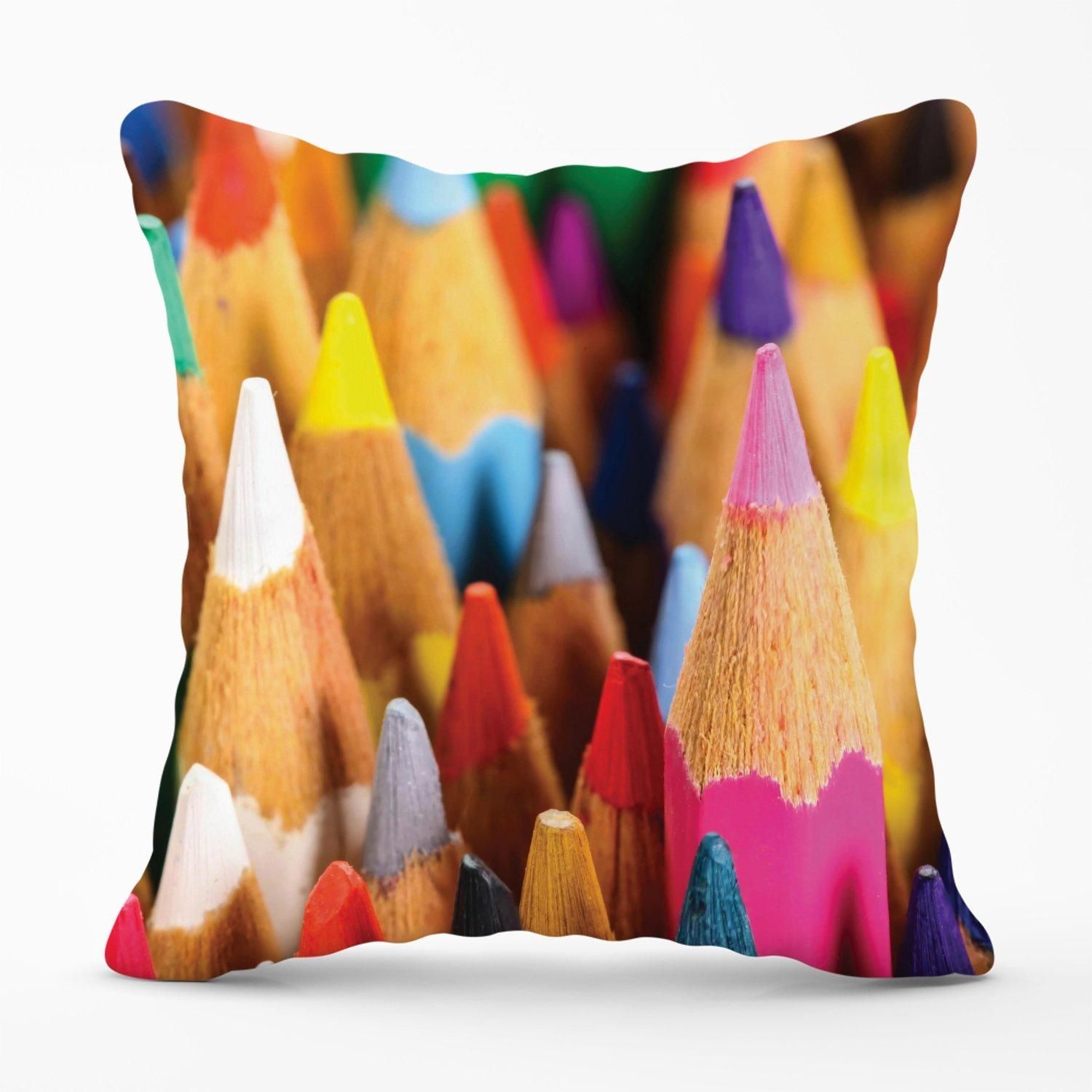 Warren Reed - Designer Colouring Pencils Outdoor Cushion in Pink