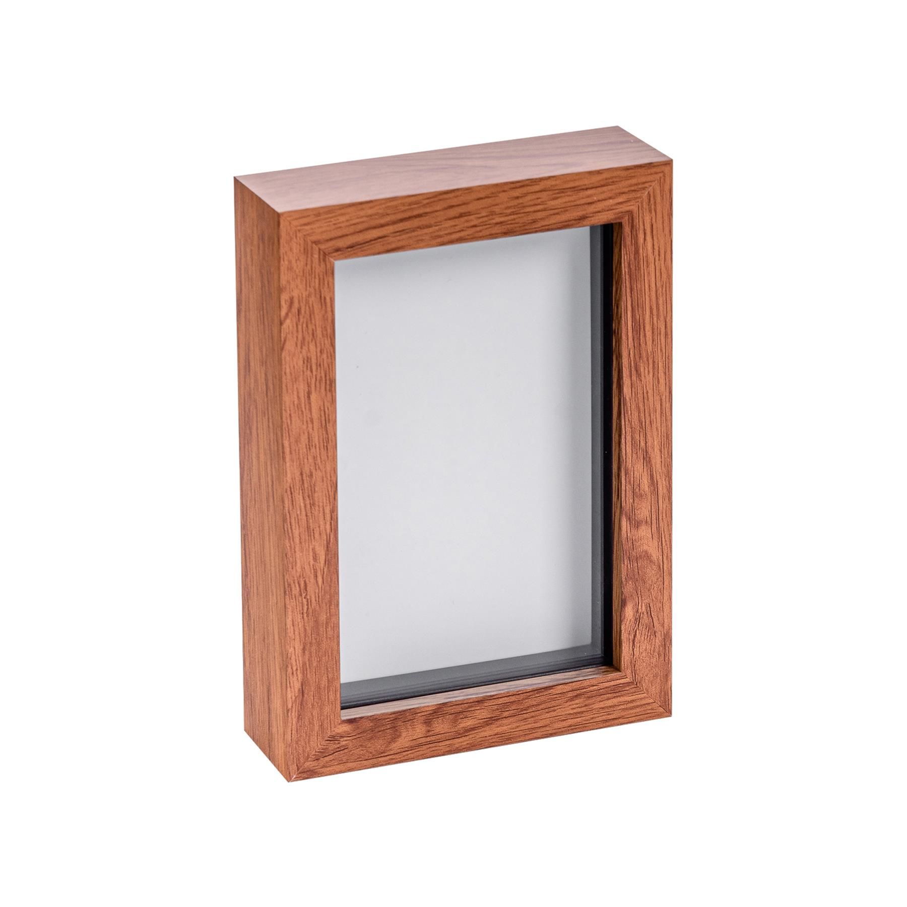 Nicola Spring 3D Box Photo Frame - 4 x 6" in Dark Brown