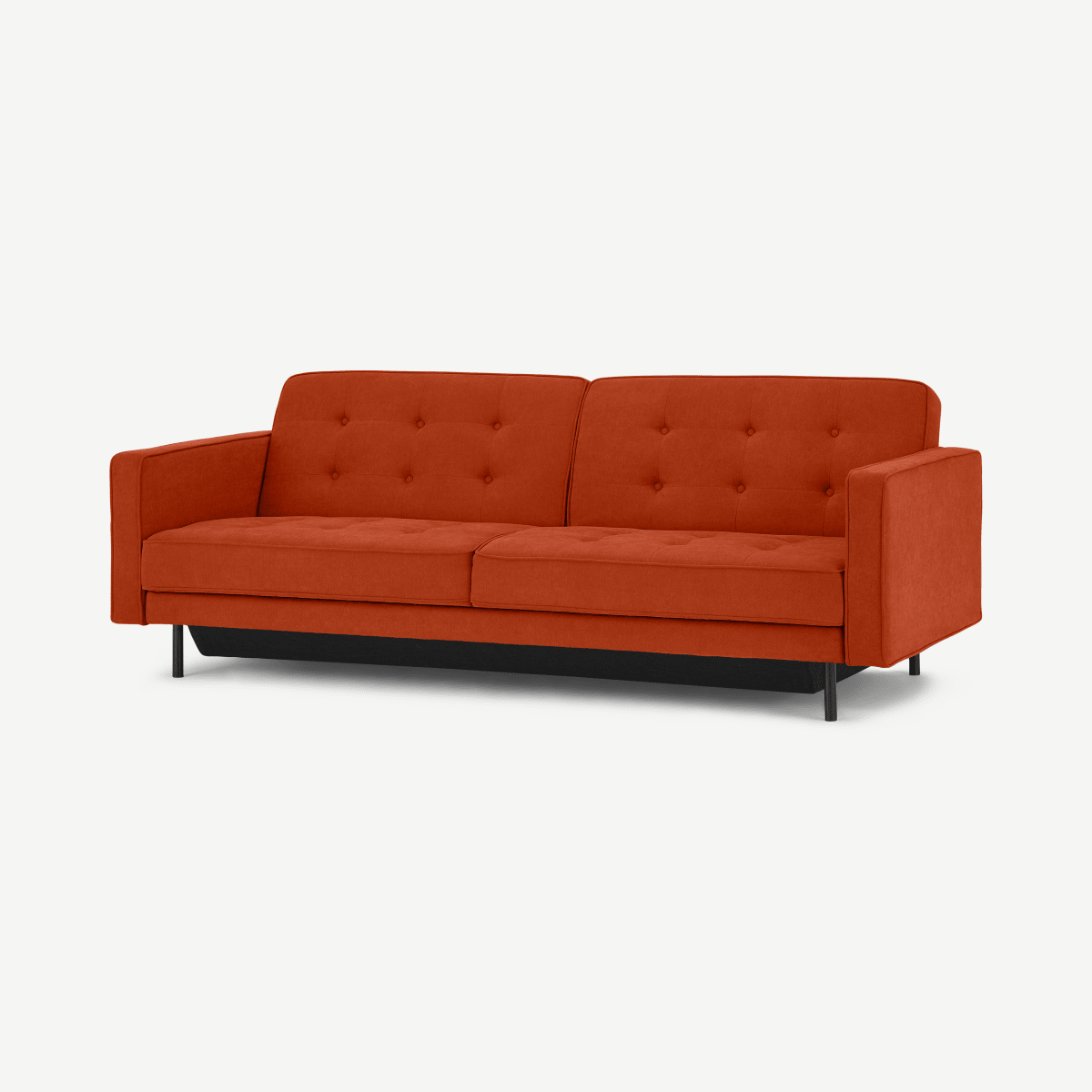 Rosslyn Click Clack Sofa Bed with Storage, Sedona Orange Fabric