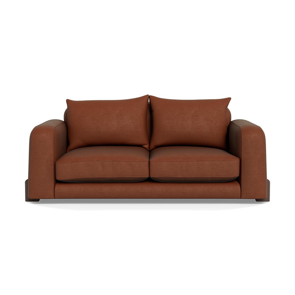 Heal's Nuvola 2 Seater Sofa Smart Luxe Velvet Tawny Walnut Stained Feet 2