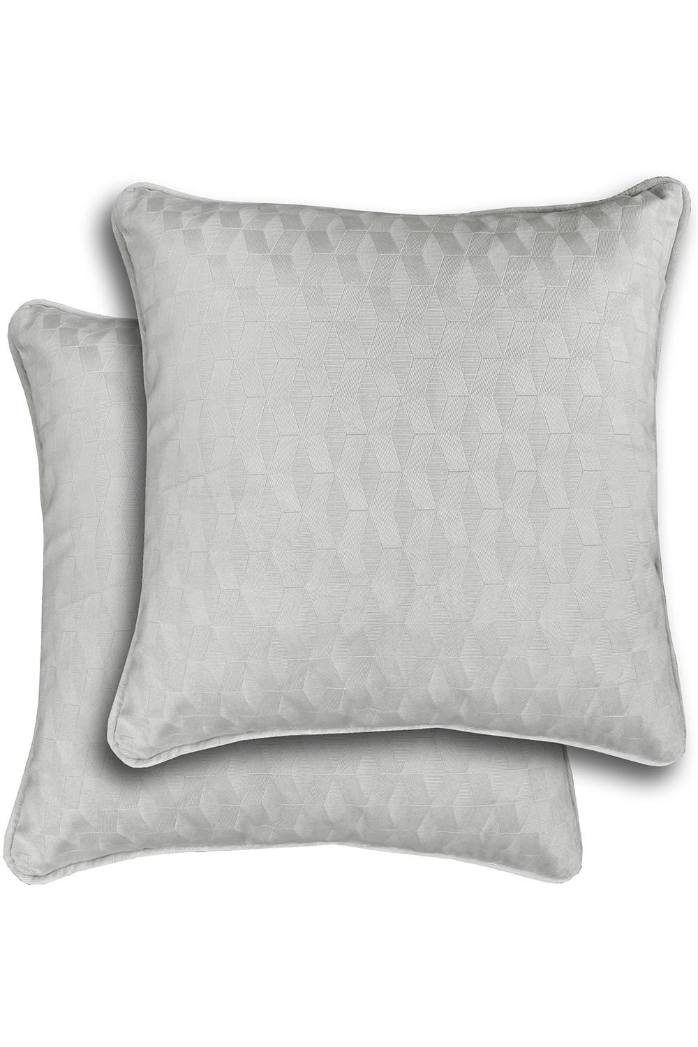 Enhanced Living Pair of Tokyo Geometric Double Sided Zip Opening Cushions - Cases Only in Grey