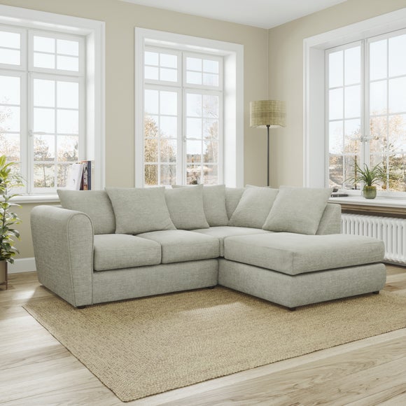 Blake Curved Arm Chunky Chenille Corner Chaise Sofa
