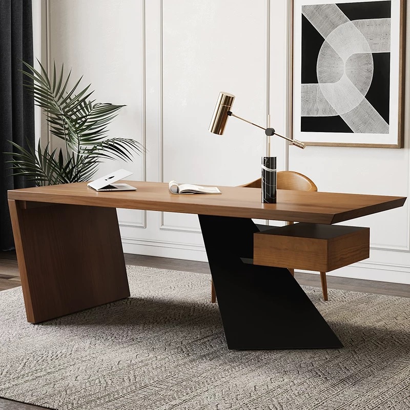Cabstract Modern Vintage Distressed Office Desk Writing Desk with Drawer Computer Desk (180 cm)