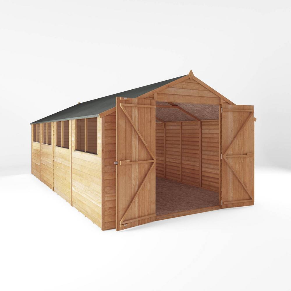 Mercia 20 x 10 Feet Overlap Apex Workshop - L591.1 x W309.7 x H225.4 cm in Brown 3